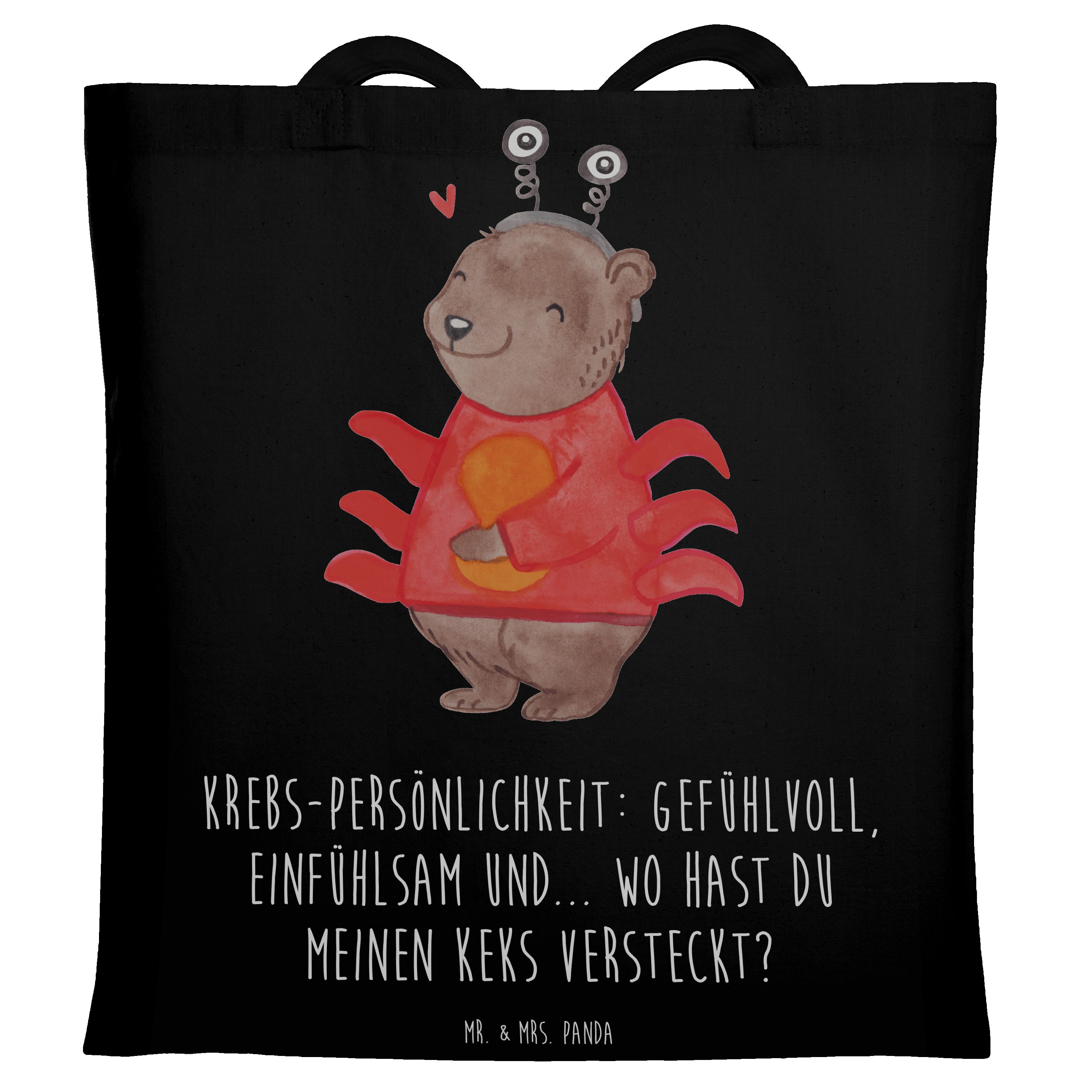 Tragetasche Krebs Gefühlswelt - Schwarz - Geschenk, Beutel, Einfühlungsvermögen