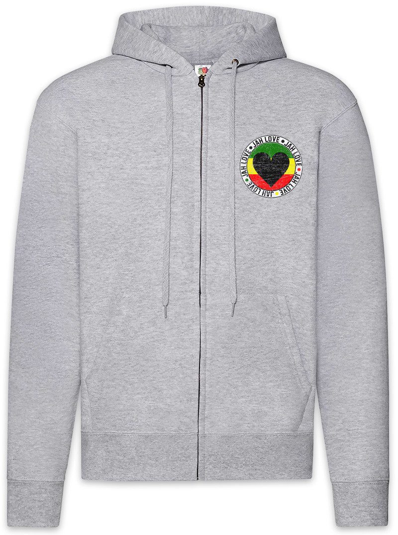 Sweatjacke Jah Love Zipper Hoodie Reggae Music Jah Babylon Musikfari Bob