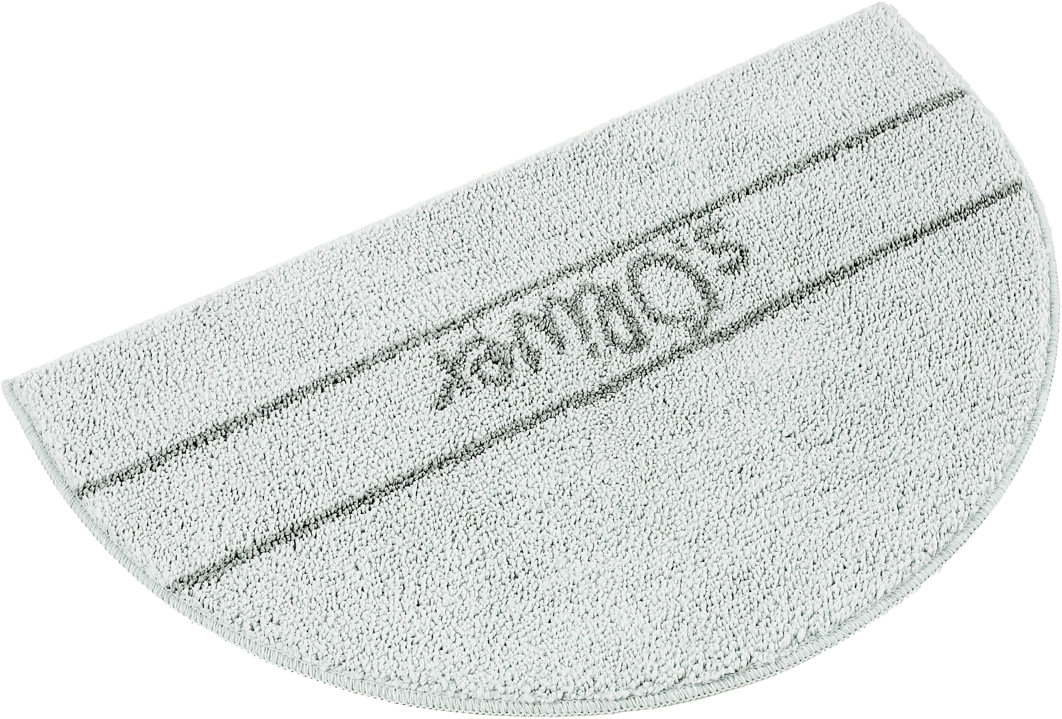 s.Oliver Badematte Allie, Badvorleger, Badezimmer Teppich, Duschvorleger, Höhe 10 mm, rutschhemmend beschichtet, schnell trocknend, strapazierfähig, Polyester, halbrund, Badteppich, weiche Haptik, unifarben mit s.Oliver Schriftzug