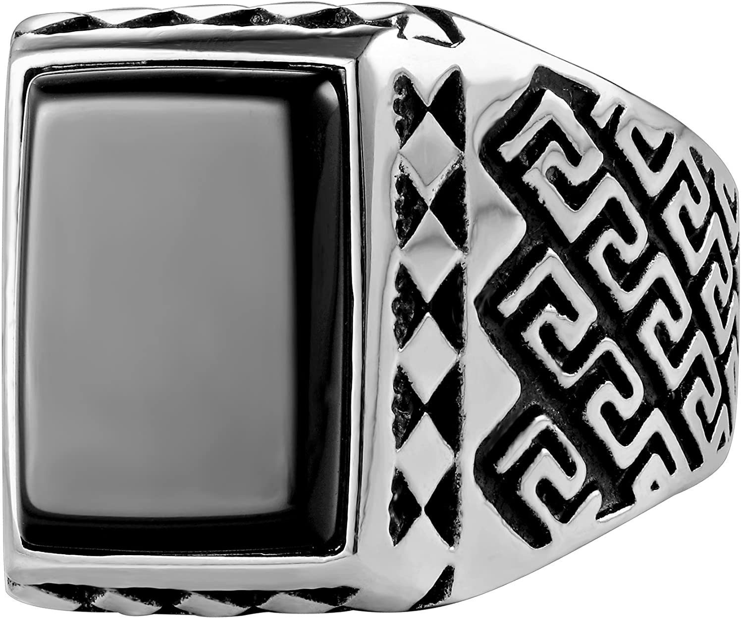 Karisma Fingerring Männer Edelstahl 316L Männer Ring - Agate Achat Stein Sc günstig online kaufen