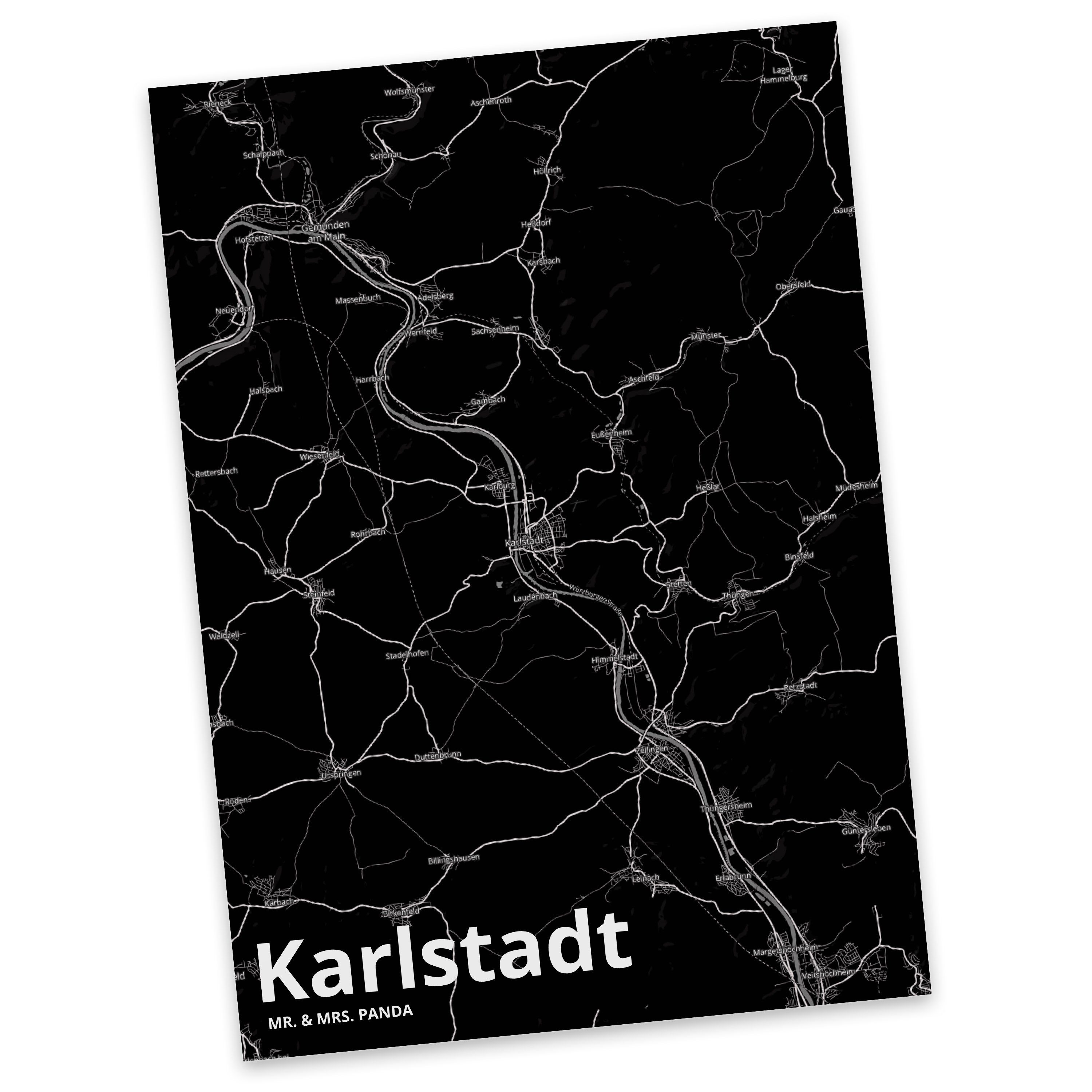 Geschenkkarte, Städte, Einladung, Mrs. Mr. - Grußkarte, St Panda Geschenk, Karlstadt Postkarte &