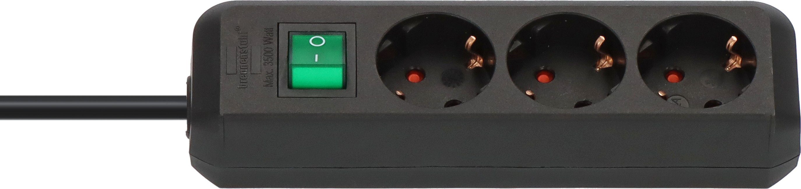 und 3-fach Schalter Berührungsschutz m), Eco-Line erhöhtem Brennenstuhl Steckdosenleiste 5 mit (Kabellänge