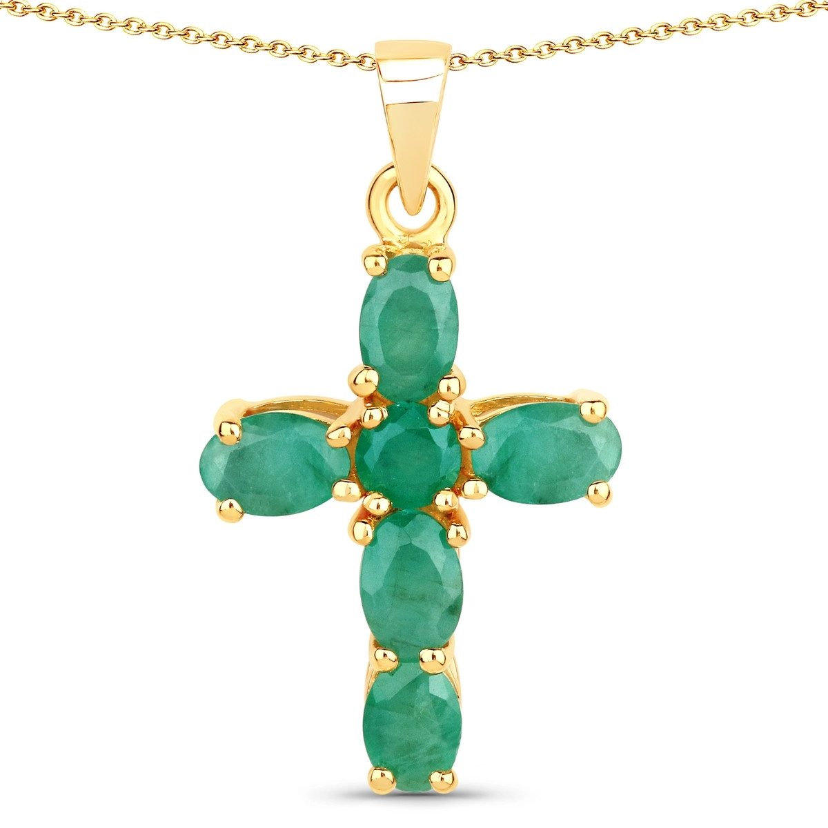 Silberkette Kreuz gelbgold