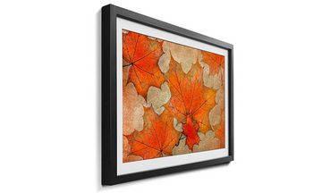 WandbilderXXL Bild mit Rahmen Summer Ends, Blätter, Wandbild, in 4 Größen erhältlich