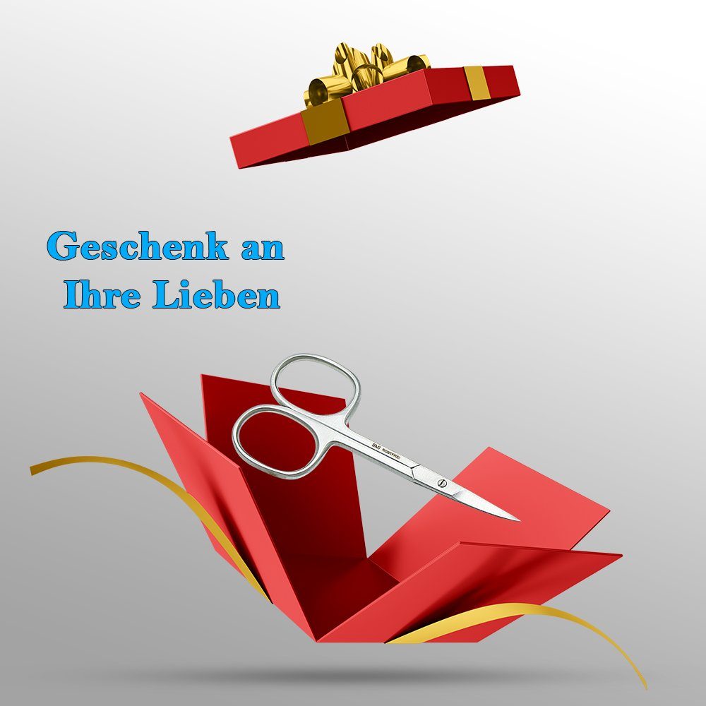 SMI Nail Scissors Cuticle Scissors Curved Skin Scissors Manicure Scissors + Case