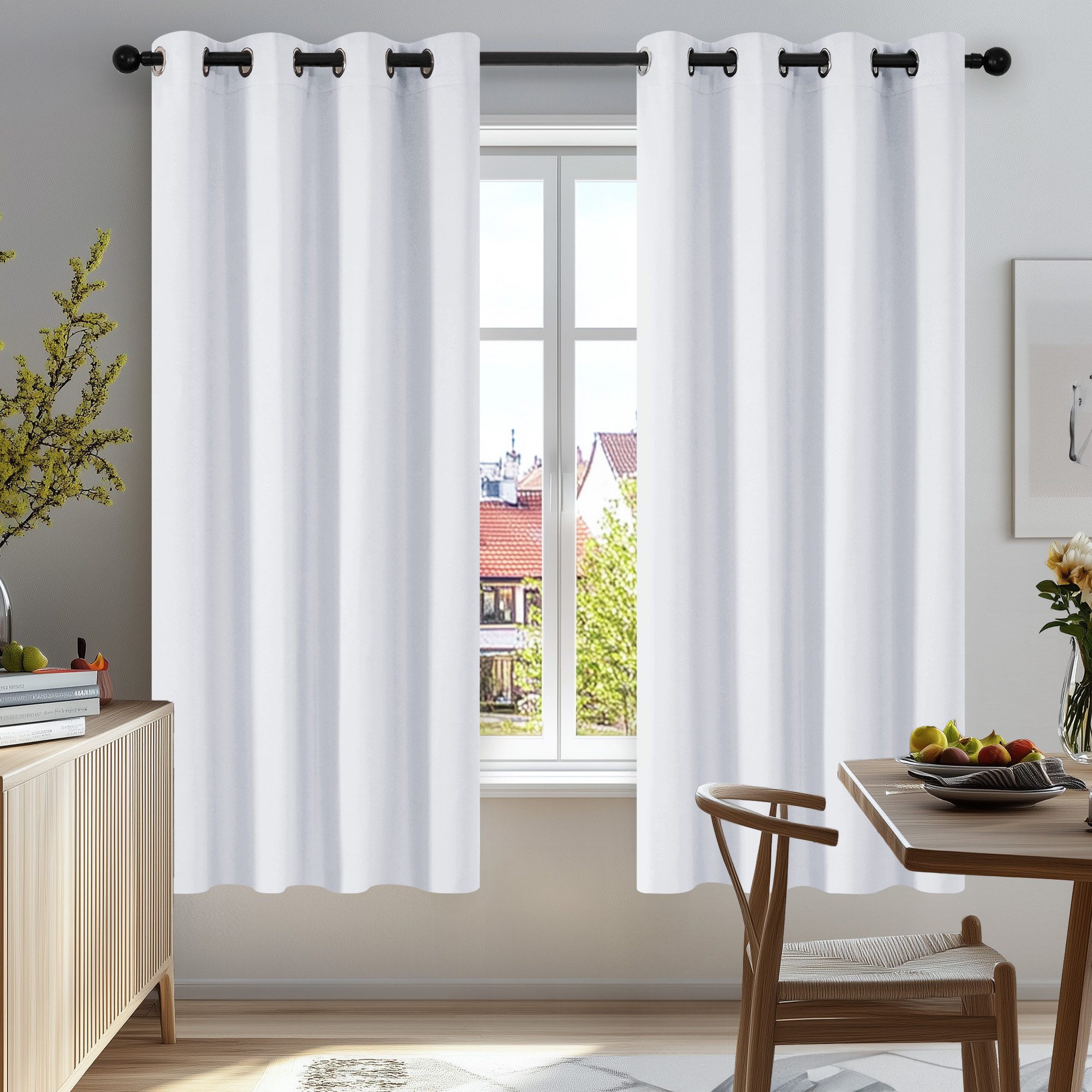 Deconovo Verdunkelungsvorhang Gardinen mit Ösen Blickdichte Vorhang Kälteschutz Schlafzimmer 2er Set, Blackout Curtain einfarbig Thermo Vorhang Verdunkelung Wärmeisolierend