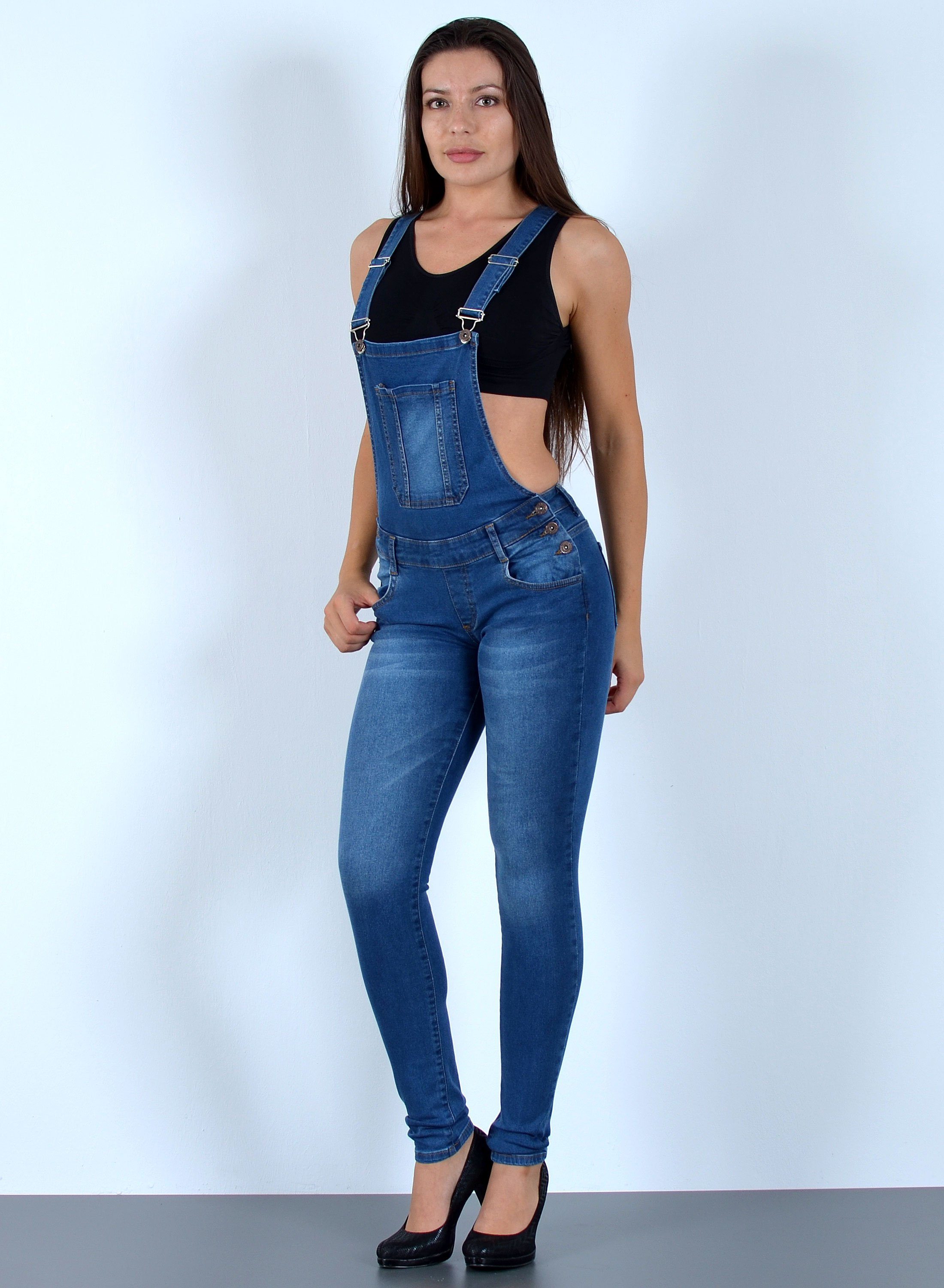 ESRA Jeanslatzhose Damen Latzjeans mit Hosenträger günstig online kaufen