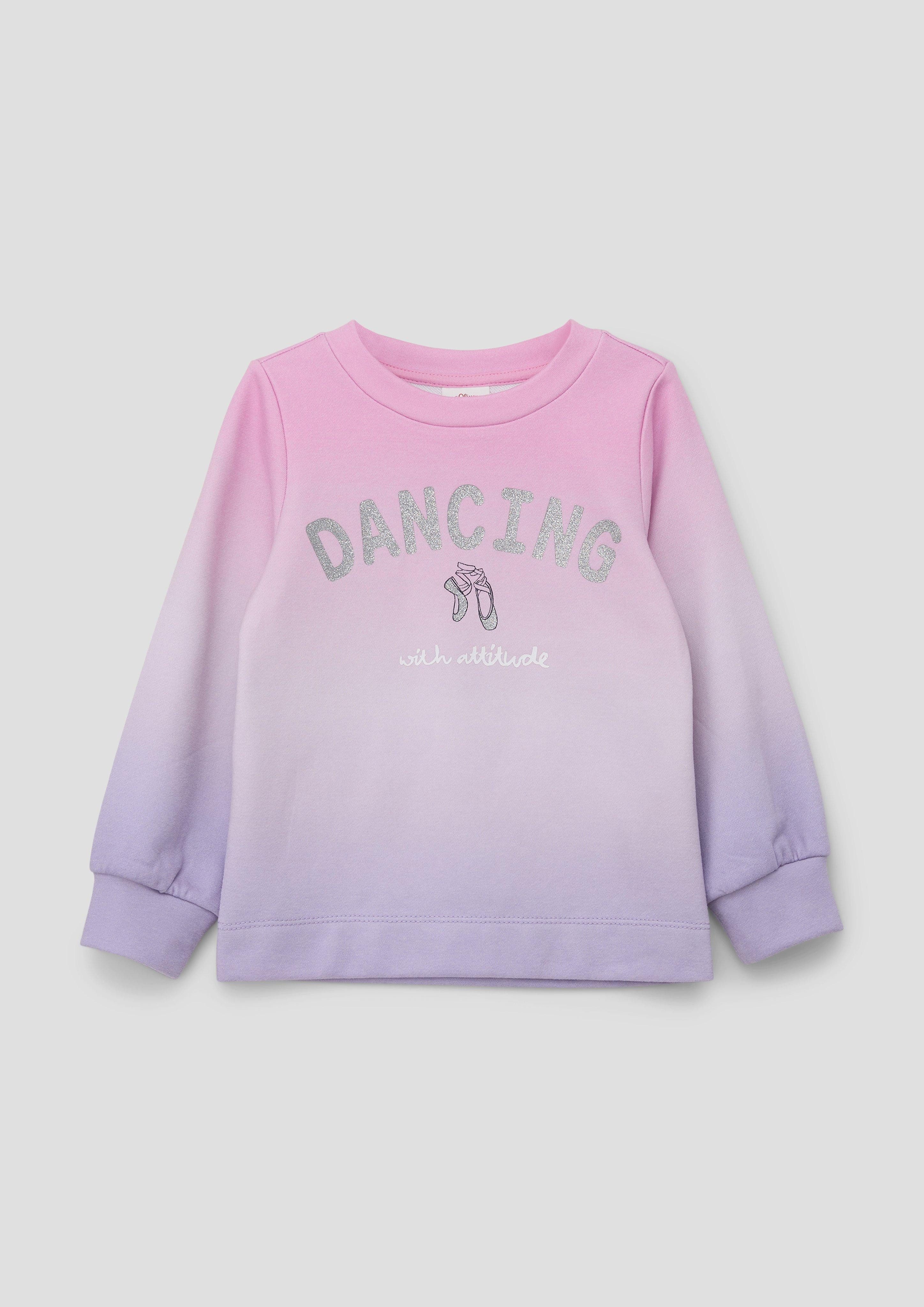 Sweatshirt Sweatshirt mit Farbverlauf und Glitzerprint
