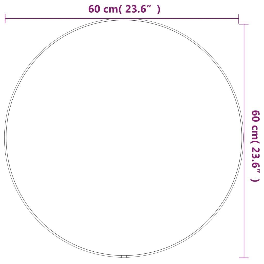 60 cm furnicato Ø Rund Wandspiegel Silbern