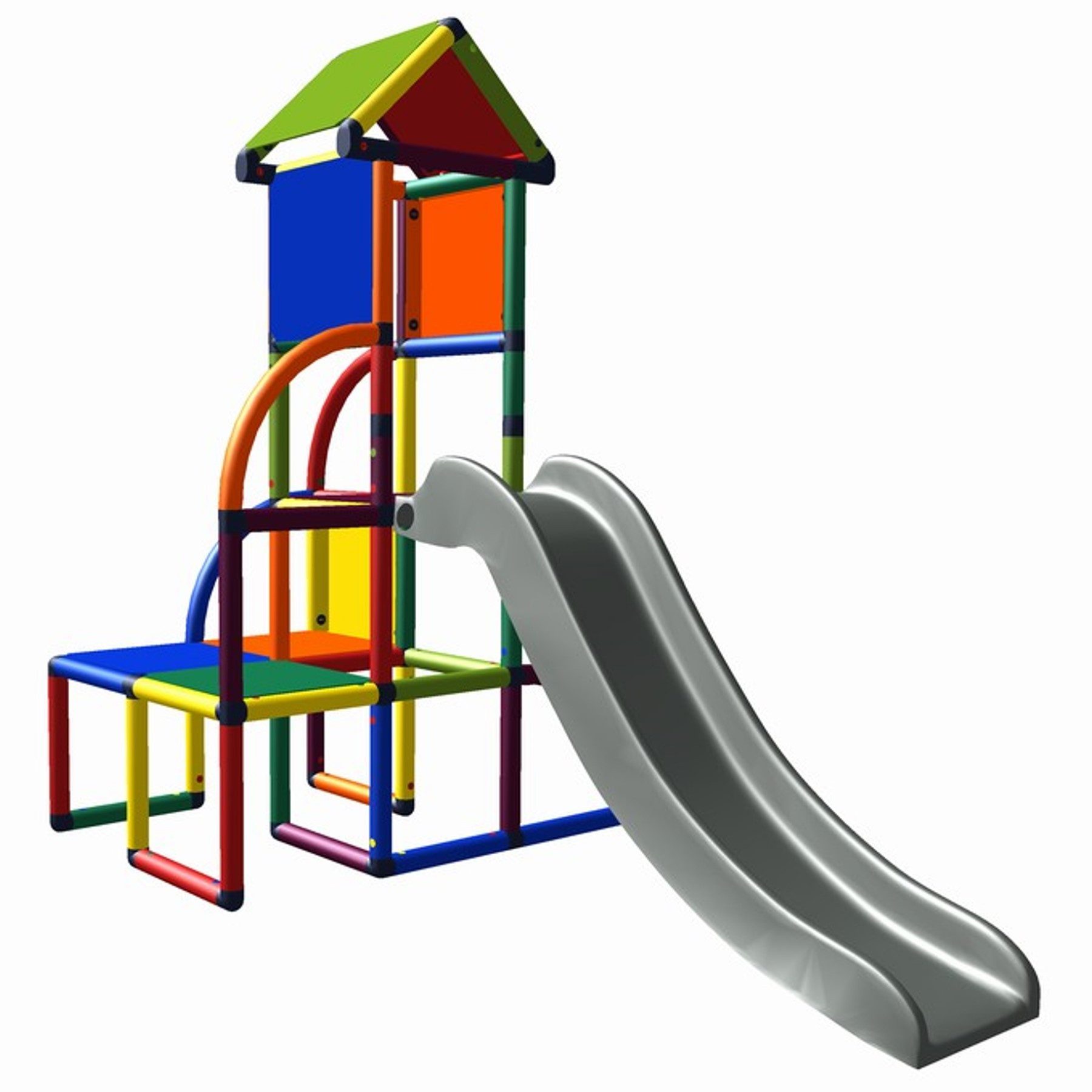 move and stic Klettergerüst TONI Spielturm mit Rutsche für Kleinkinder für Indoor und Outdoor, (259 tlg. Set), zerlegter Bausatz incl. Aufbauanleitung