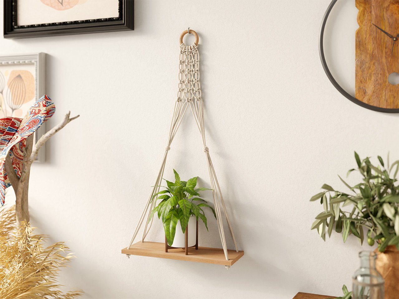MIRJAN24 Wandregal Boho, Einzelnes, Kordel günstig online kaufen