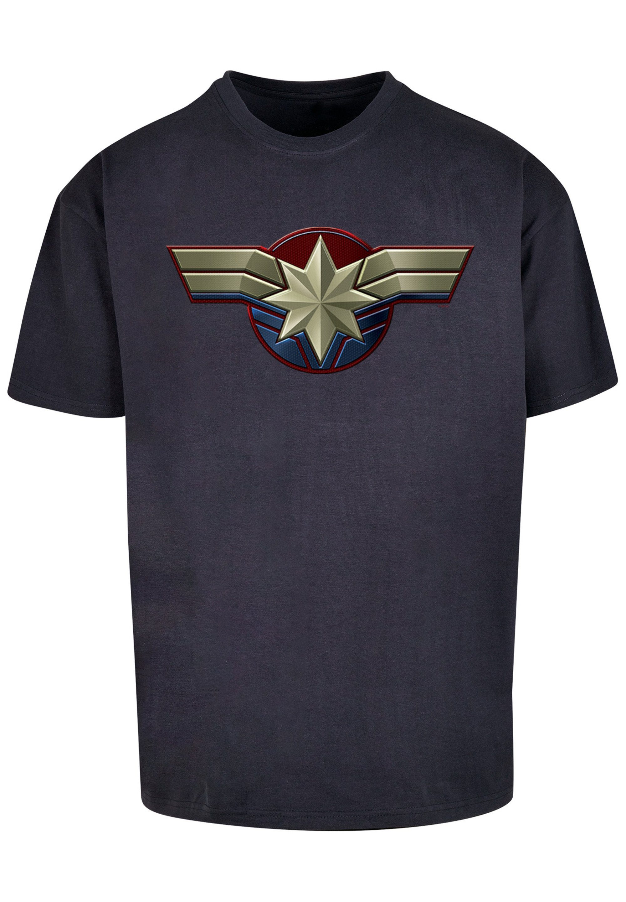 F4NT4STIC Kurzarmshirt Herren Captain Marvel Chest Emblem with Heavy  Oversize Tee (1-tlg)