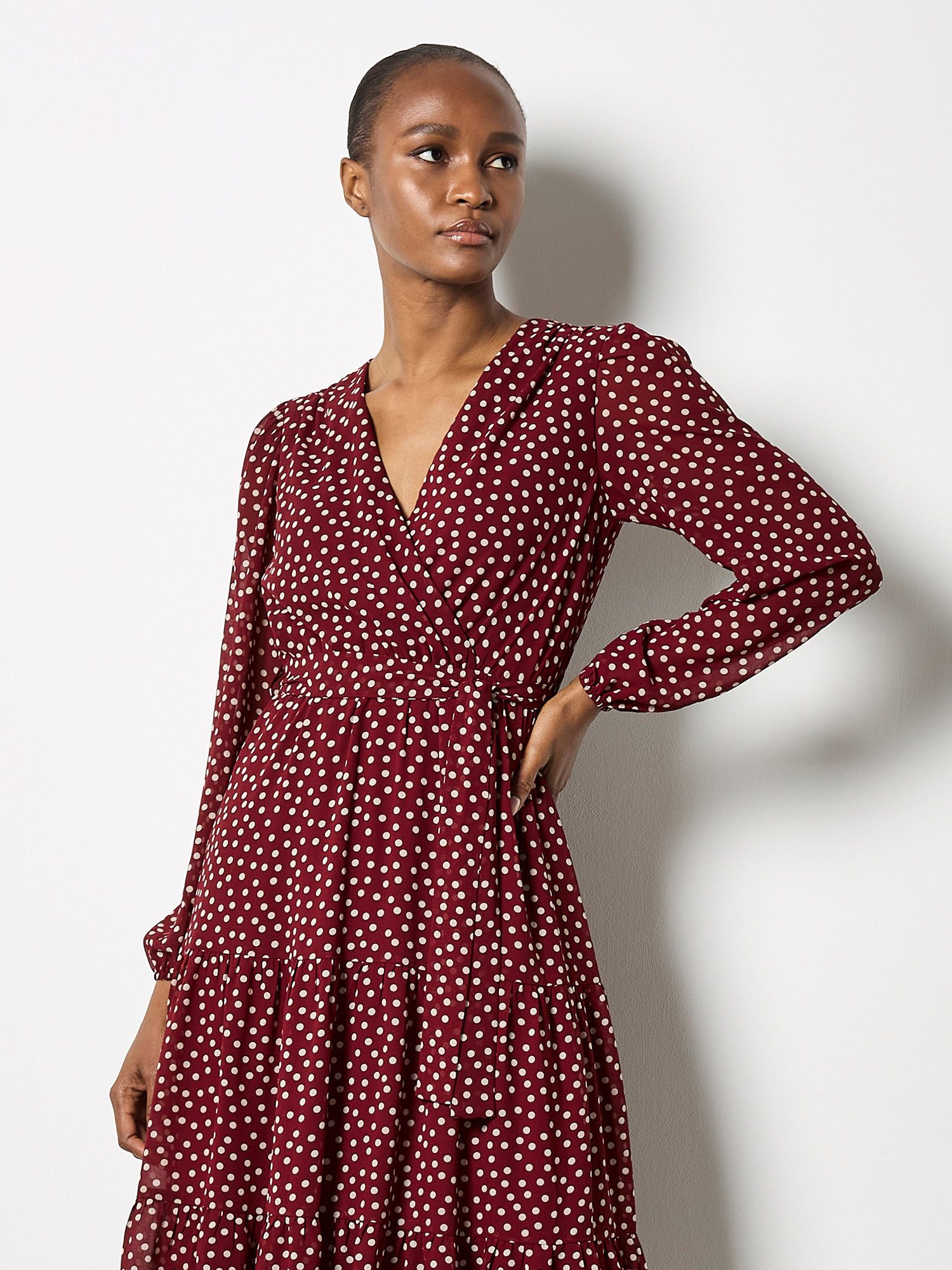 Apricot Chiffonkleid Chiffonkleid (2-tlg., mit Bindeband) in Wickeloptik günstig online kaufen