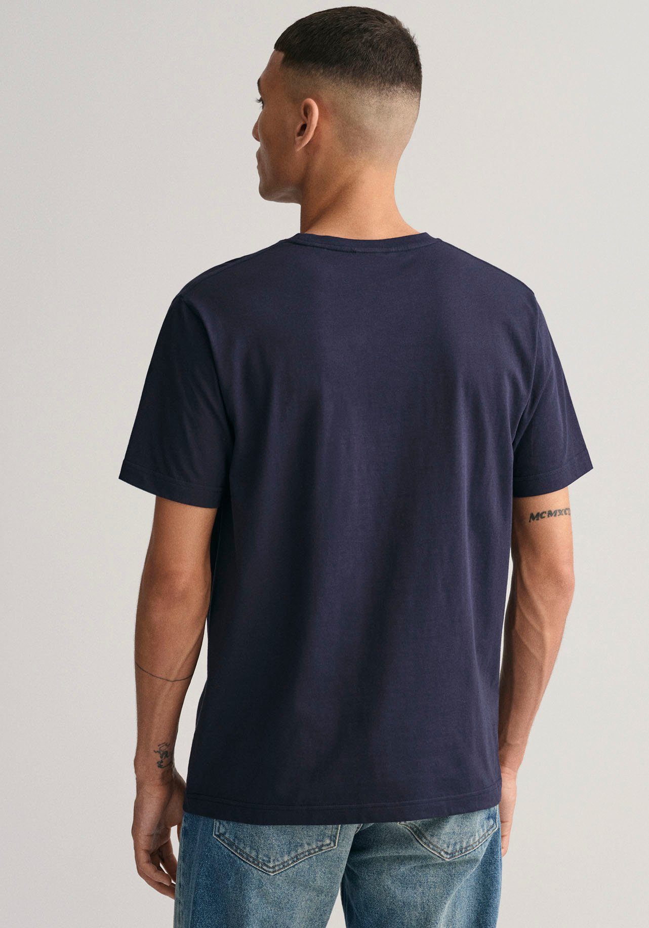 SS ARCHIVE blue T-SHIRT Archiv aus Gant T-Shirt den evening SHIELD dem REG EMB inspiriert 1980er-Jahren von