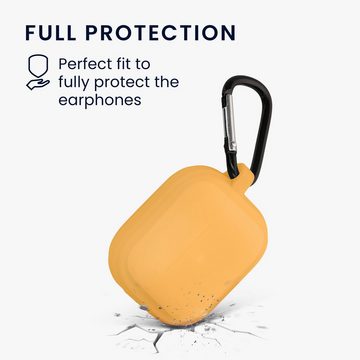 kwmobile Kopfhörer-Schutzhülle Hülle für Apple AirPods 3 Kopfhörer, Silikon Schutzhülle Case Cover - leuchtet im Dunkeln - Gelb