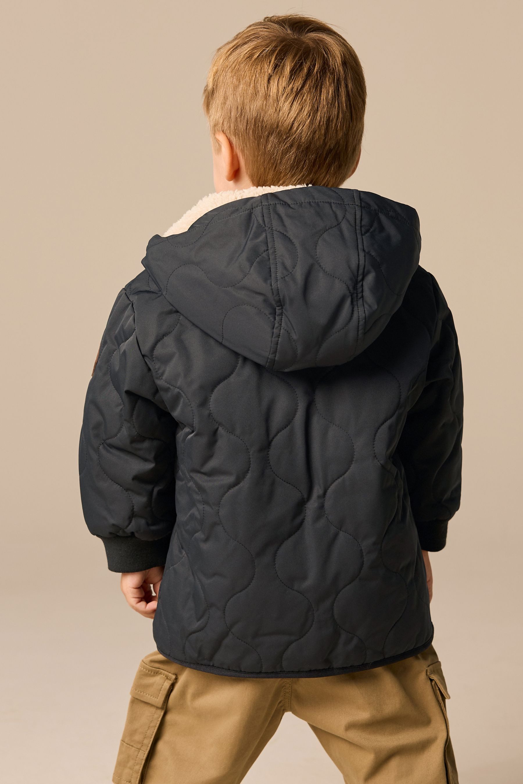 Next Steppjacke Wasserabweisender Steppmantel mit Fleecefutter günstig online kaufen
