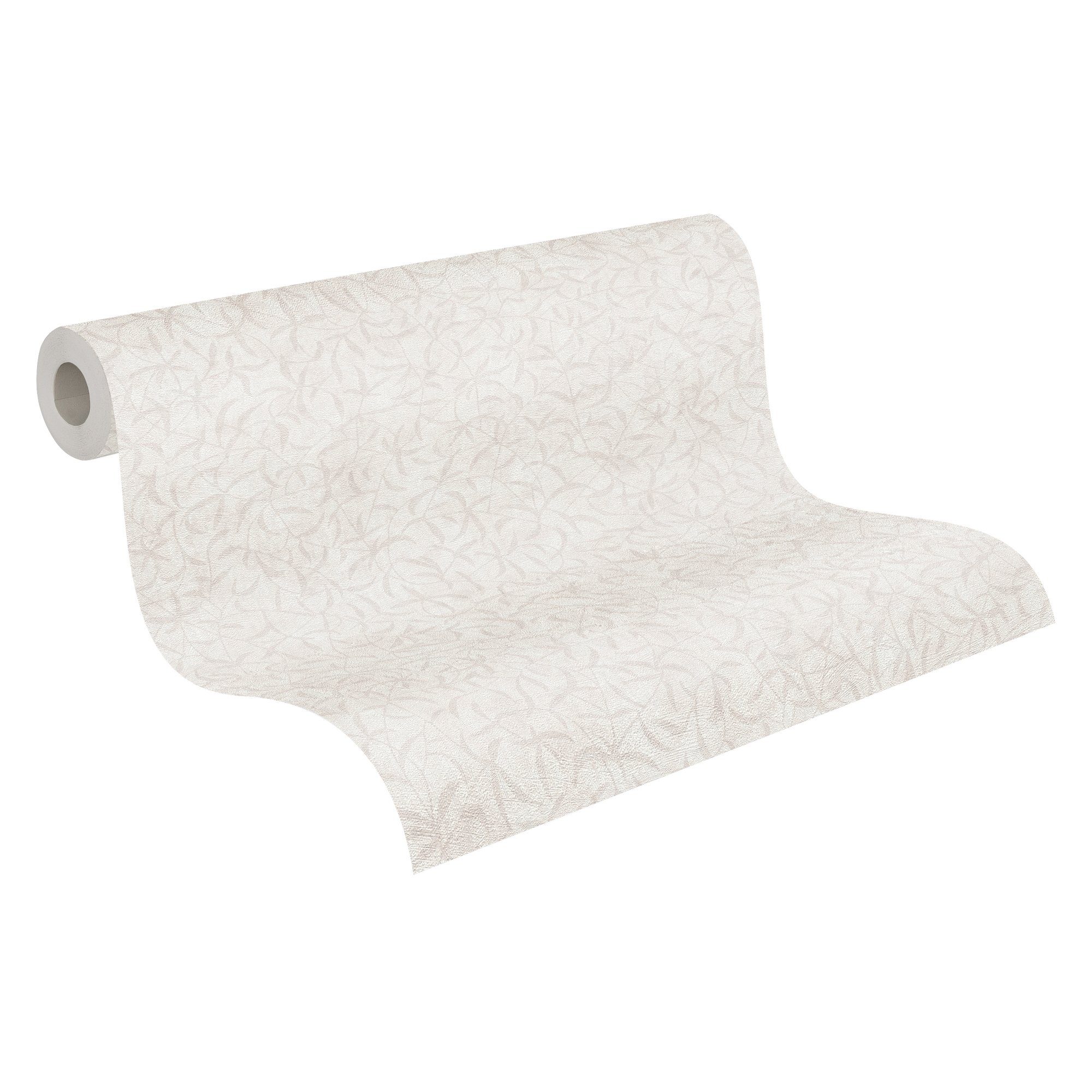 A.S. Création Vliestapete Terra Tapete Floral, strukturiert, gemustert, matt, neutral, (1 St), Landhaus-Tapete Natur Tapeten Wohnzimmer Schlafzimmer Küche Flur Optik