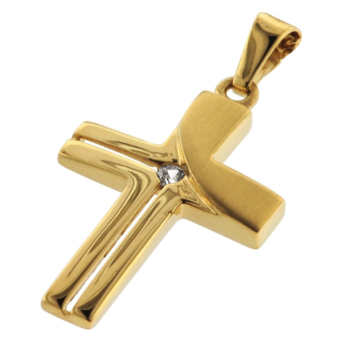 trendor Panzerkette Kreuz-Anhänger Gold 333 mit günstig online kaufen