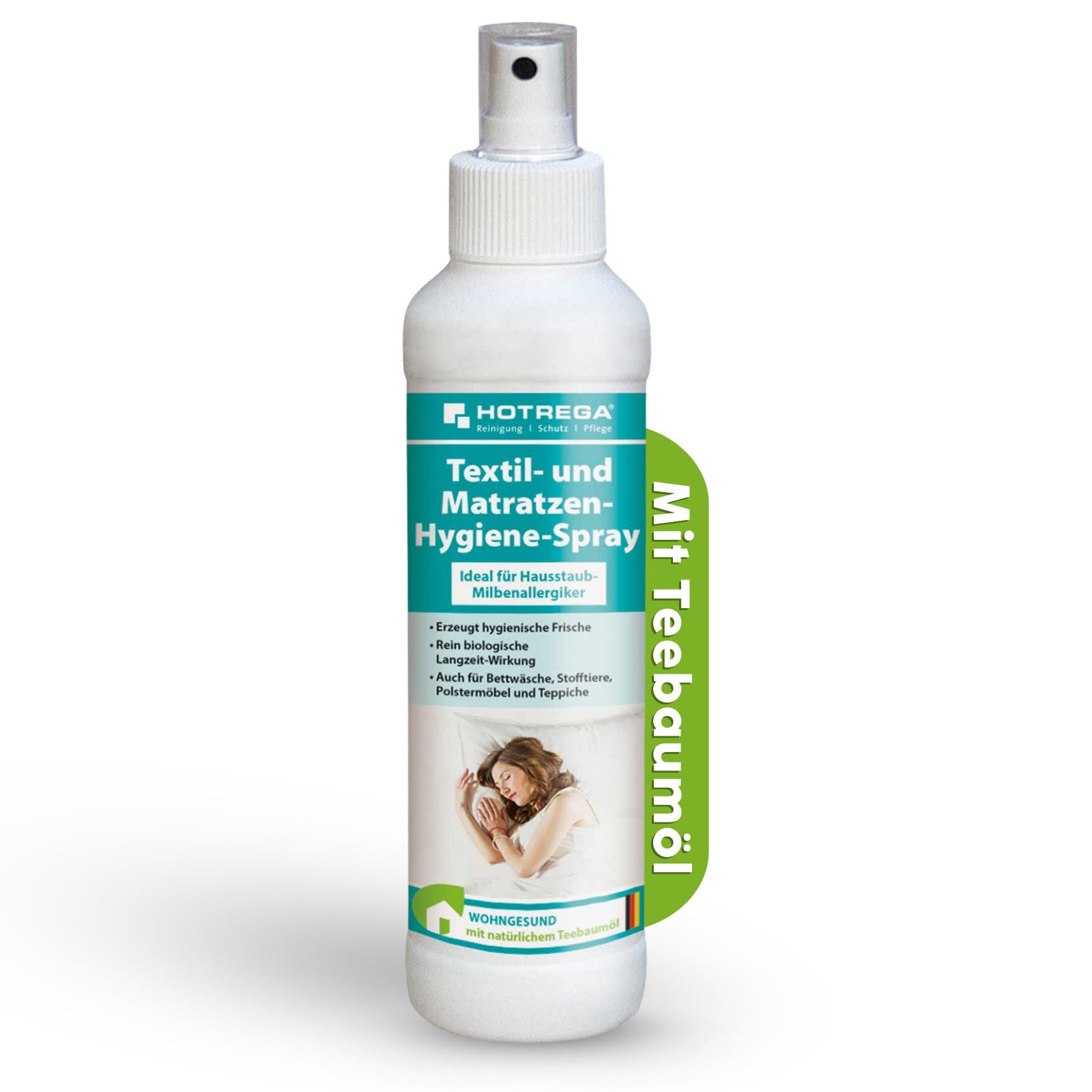 HOTREGA® Textil Matratzenhygiene Spray entfernt Hausstaub Milbenallergene 250ml Universalreiniger