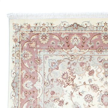 Orientteppich Perser - Täbriz - Royal - 230 x 168 cm - beige, morgenland, rechteckig, Höhe: 7 mm, Wohnzimmer, Handgeknüpft, Einzelstück mit Zertifikat