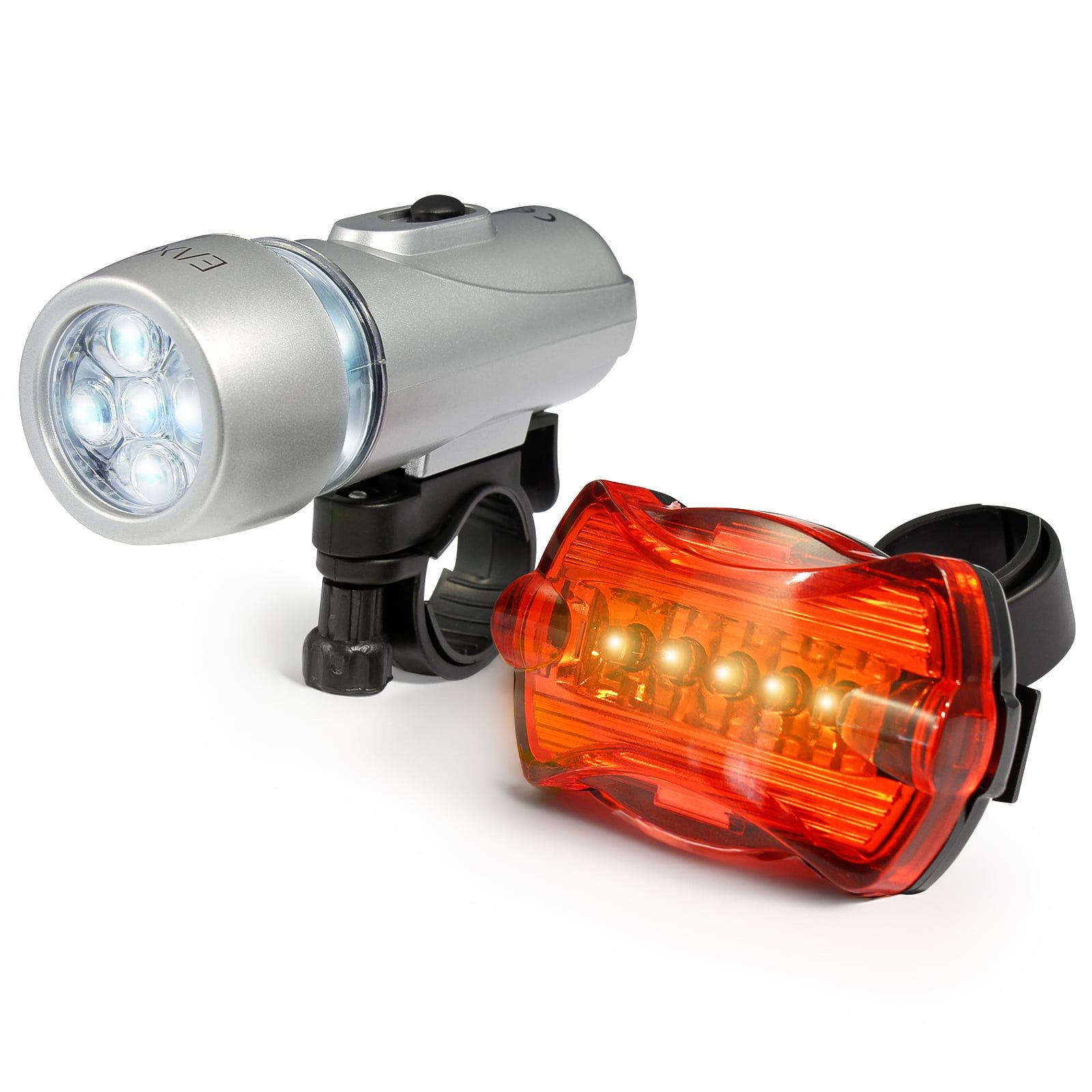 EAXUS Taschenlampe, Outdoor LED Beleuchtung rot & weiß, inkl. Halterungen, versch. Modi