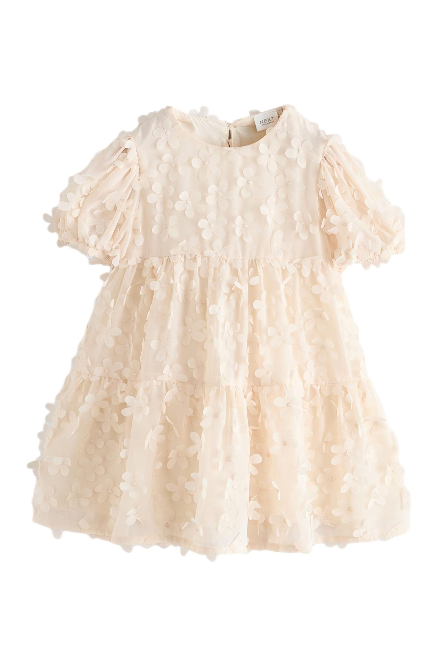 Next Tüllkleid Kurzärmeliges Kleid mit 3D-Blumendetails günstig online kaufen