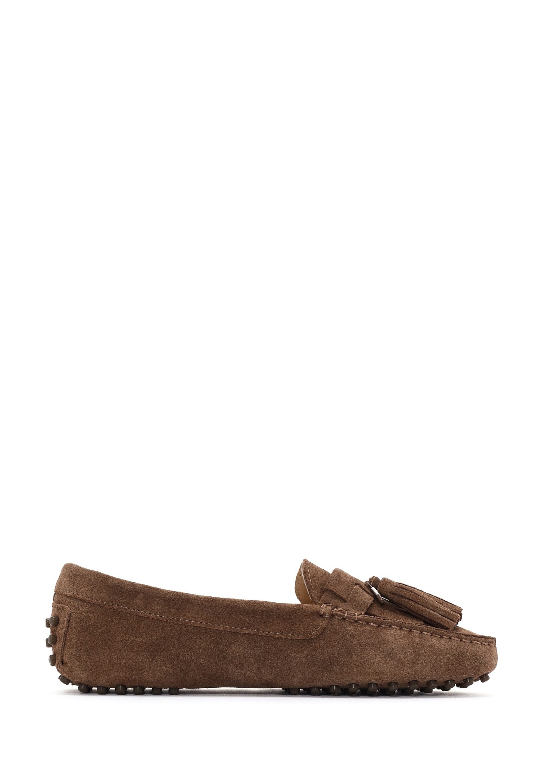 Derimod Loafer aus Veloursleder Loafer Echtes Wildleder, Lederfutter, TPU-Sohle, Quastendetail