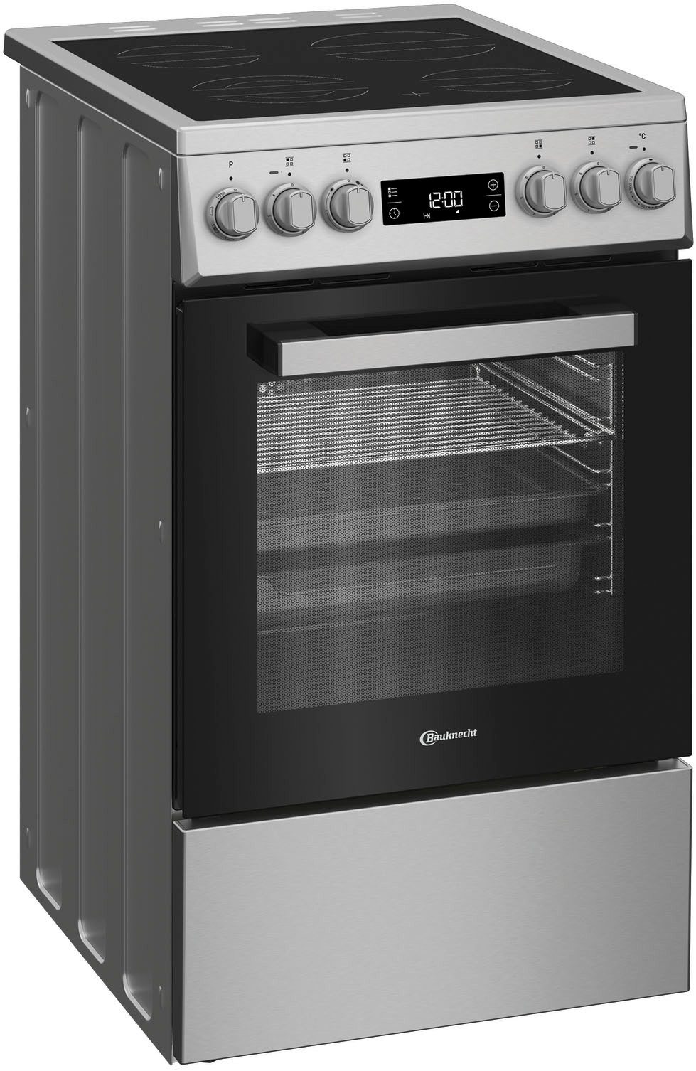 BAUKNECHT Elektro-Standherd B5V8LMX, Hydrolyse, Heißluftbackofen mit 8 Funktionen und Hydrolyse-Reinigungsfunktion