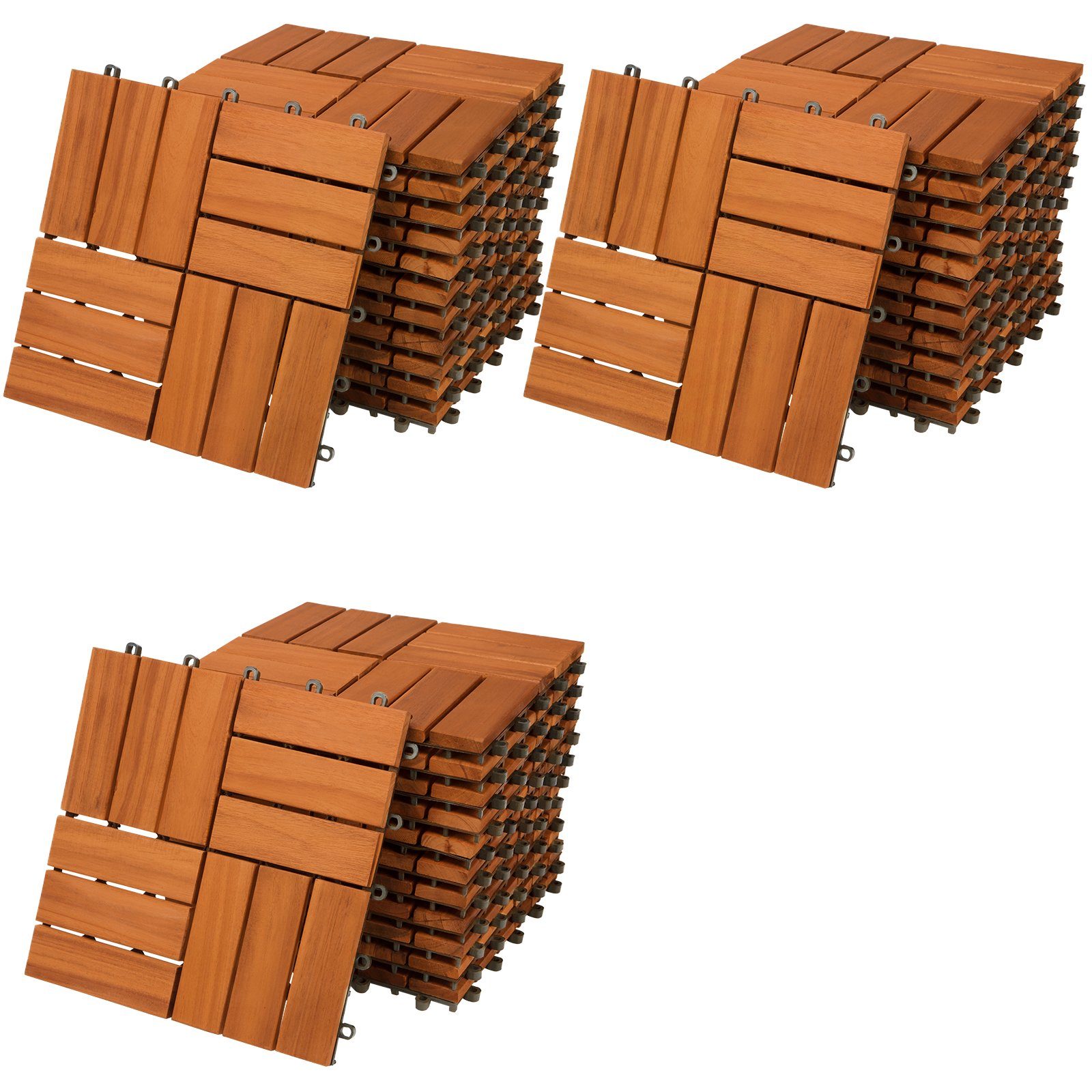 Casaria Holzfliesen 33x Akazie Mosaik, Terrassenfliesen günstig online kaufen