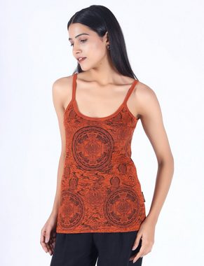 Guru-Shop T-Shirt Yoga Top Mandala, Boho stonewashTop, Goastyle.. Festival, Ethno Style, alternative Bekleidung