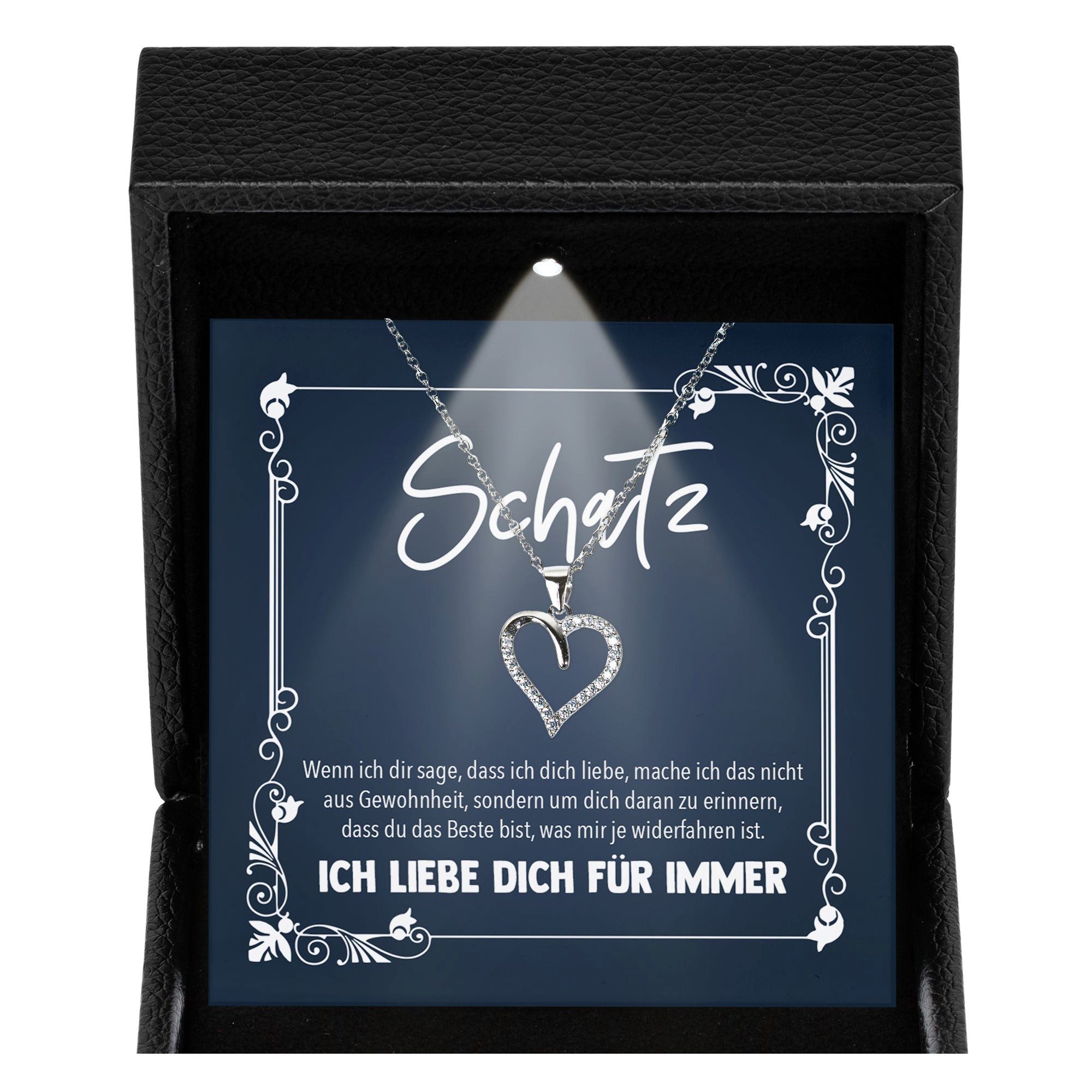 Valentinstagsgeschenk 22Feels Schmuckset Frauen Geschenk Schmuck Hochzeitstag Jahrestag Valentinstag Halskette (Geschenkset), Silber 925/000, Geschenk