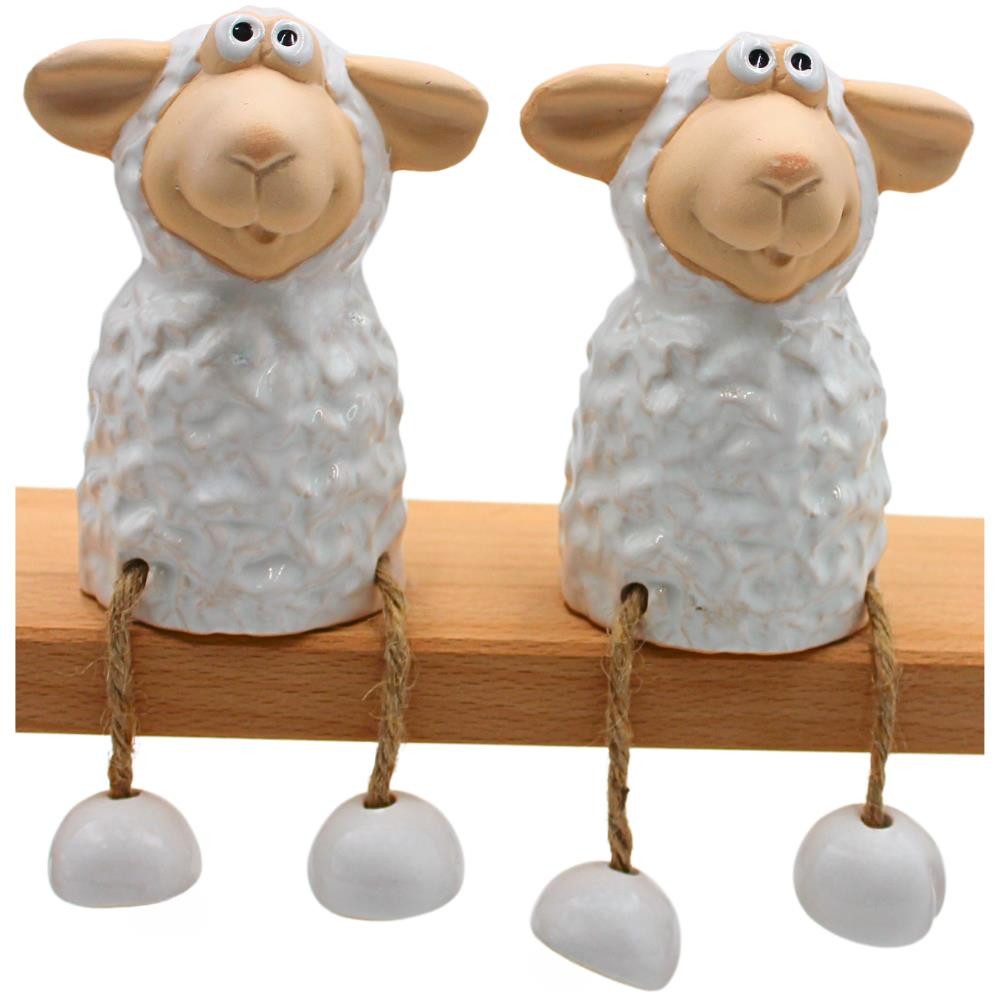 Dekohelden24 Gartenfigur Keramik Schaf als Kantensitzer günstig online kaufen