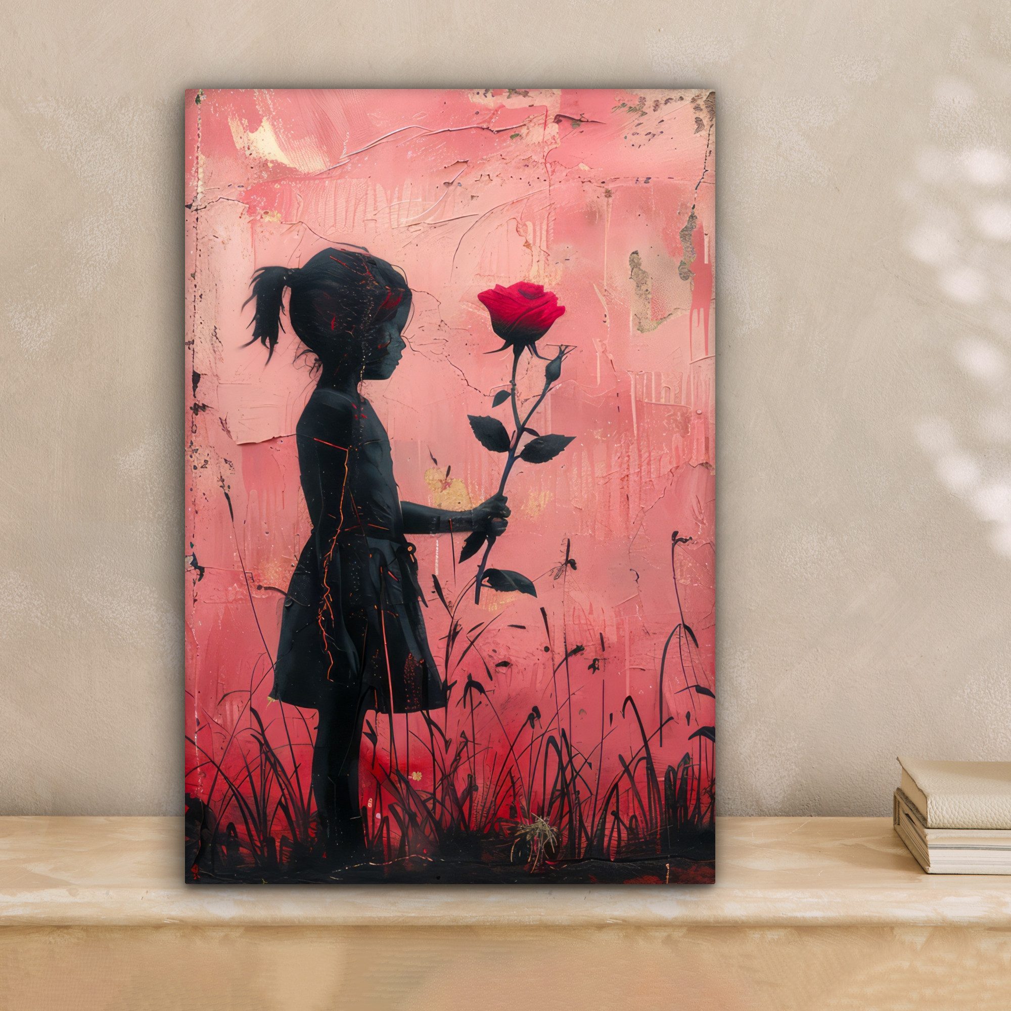 OneMillionCanvasses® Leinwandbild Graffiti - Mädchen - Rosa - Straßenkunst günstig online kaufen