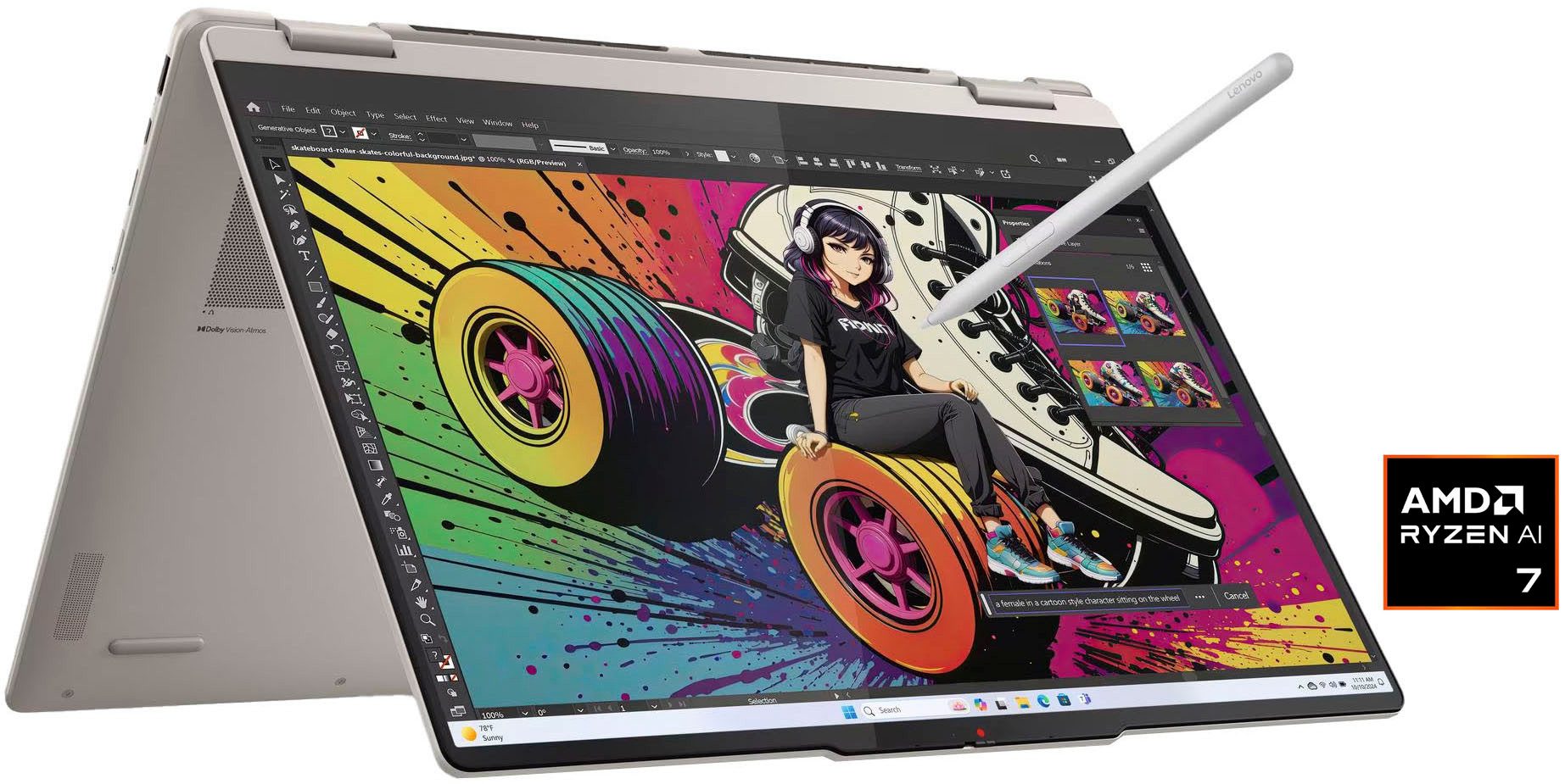 Lenovo Yoga 7 2-in-1 16AKP10 Convertible Notebook (40,6 cm/16 Zoll, AMD Ryzen™ AI 7 350, Radeon 860M, 32 GB, 1000 GB SSD)