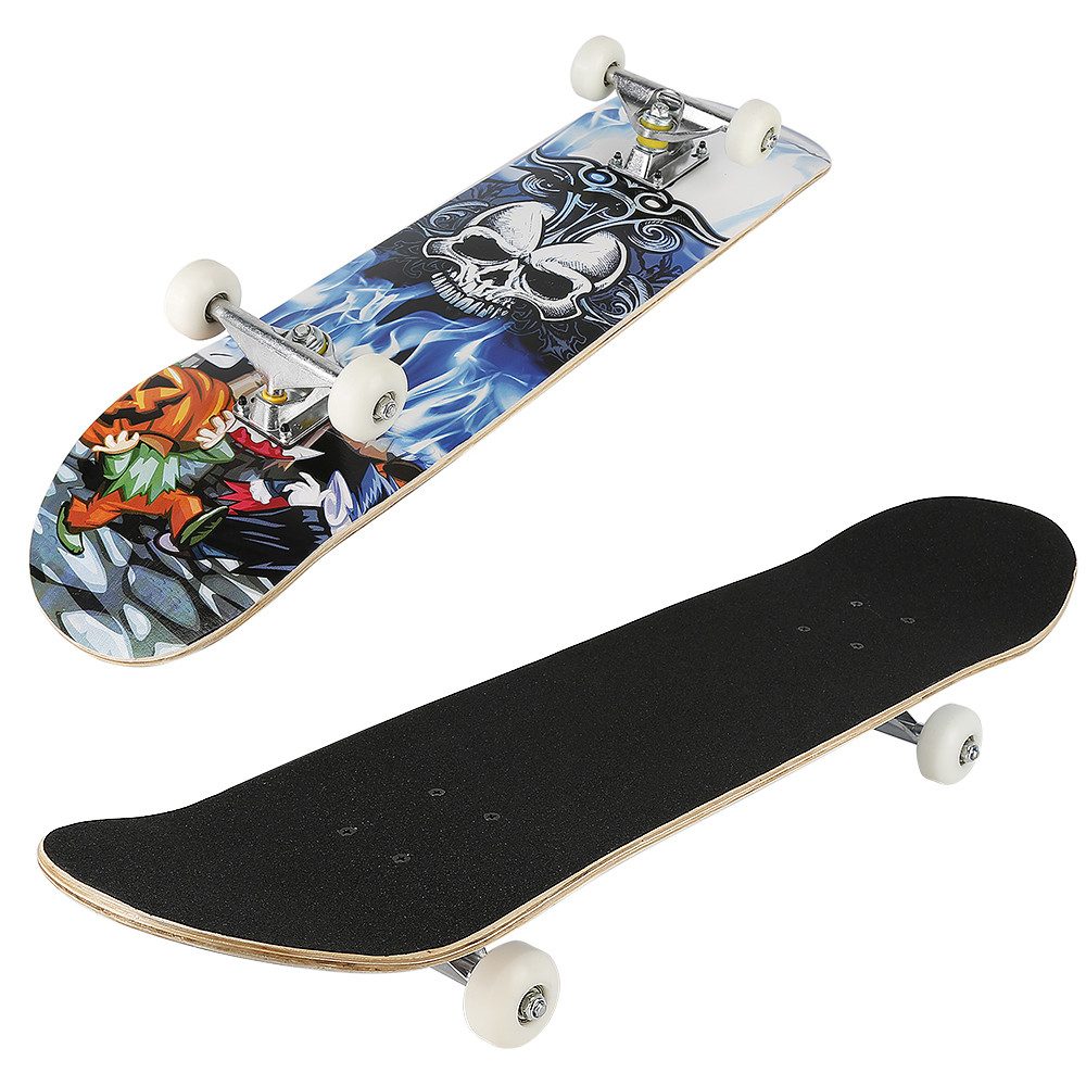 JEOBEST Skateboard Komplettes Skateboard, PU-Rädern und stabilem Ahorndeck