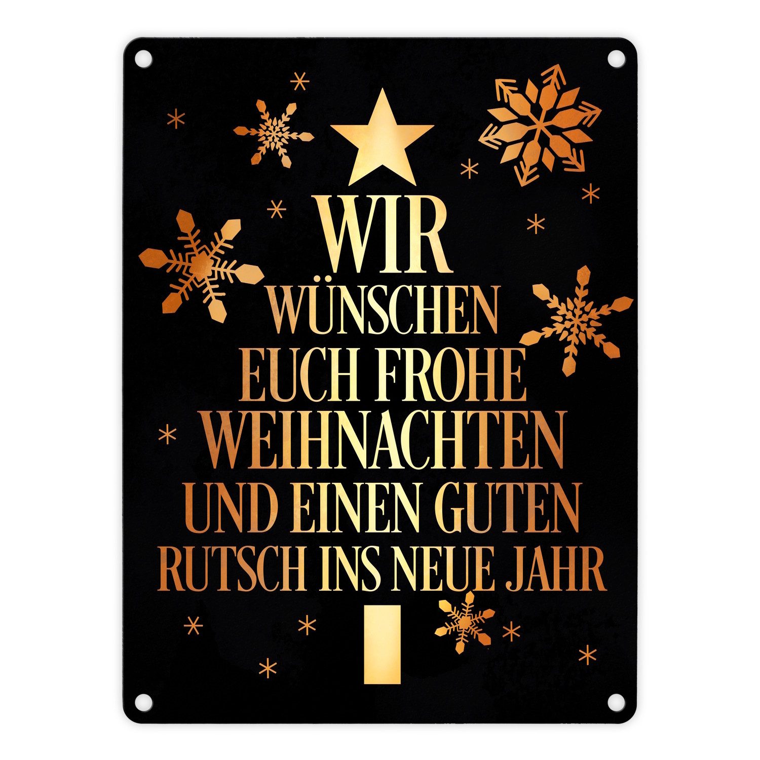 speecheese Metallschild Frohe Weihnachten & einen guten Rutsch Christbaum Metallschild in cm