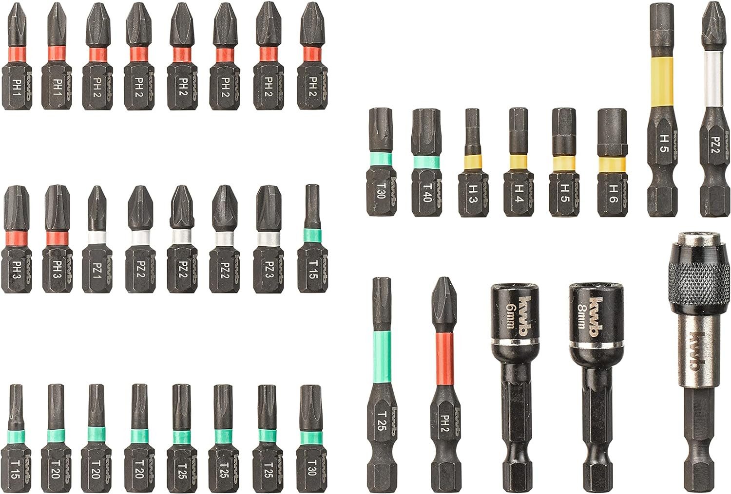 kwb Bit-Set kwb Bit-Box für Impact-/ Schlagschrauber 37-teilig Bitset mit Bithalte, kwb Bit-Box für Impact-/ Schlagschrauber 37-teilig Bitset mit Bithalte