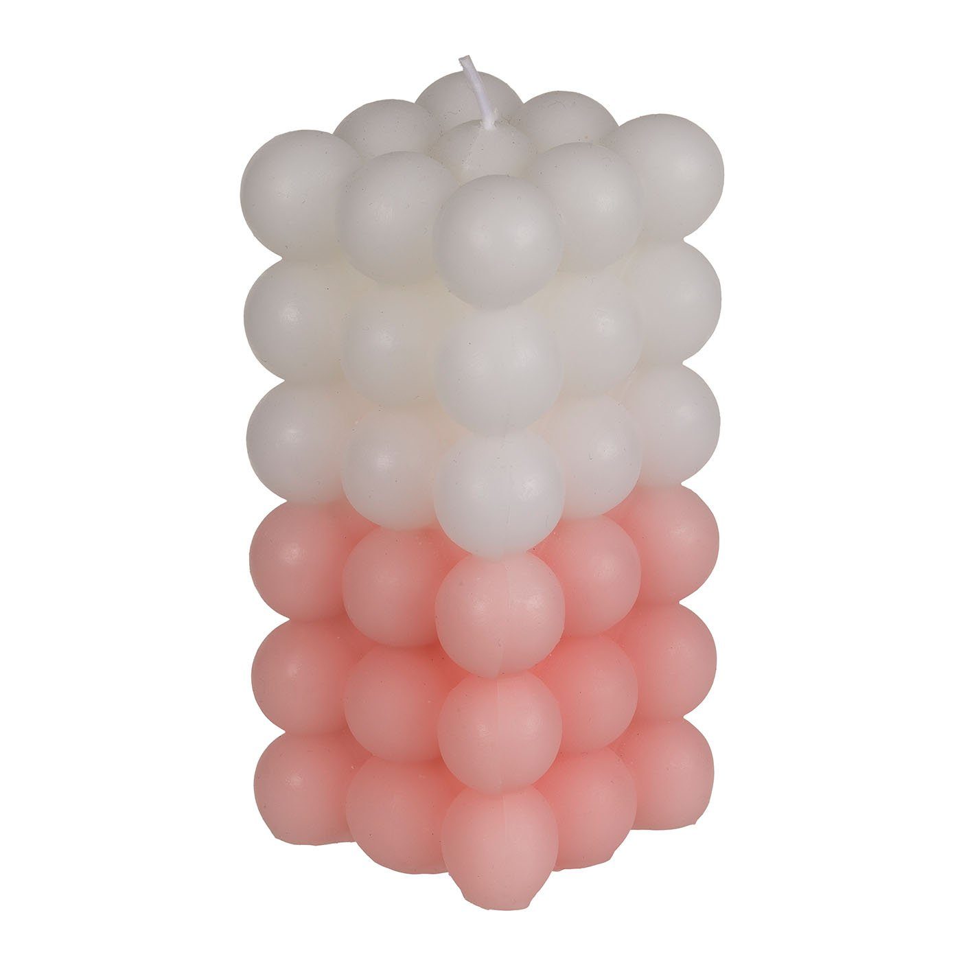 ReWu Formkerze Kerze, Colorful Bubble, ca 6x12cm, 3-farbig sortiert Rosa/weiß