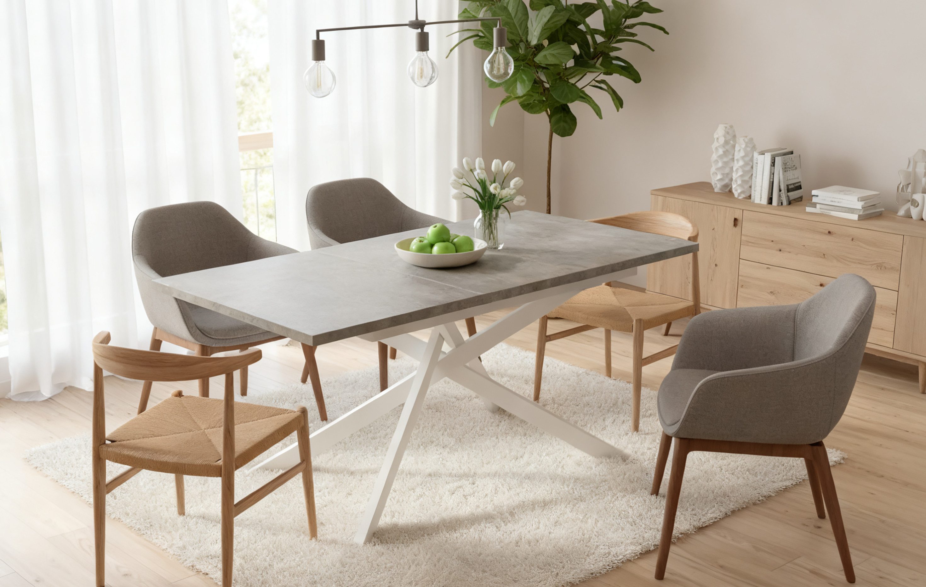 B&D home Esstisch LARS, Metallgestell schwarz oder weiß, ausziehbar 120-160 günstig online kaufen