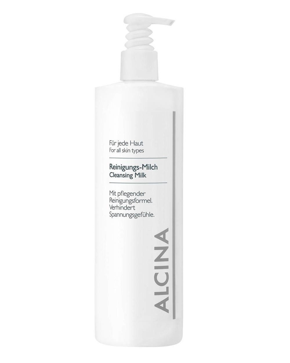 ALCINA 2-in-1 Тонер для обличчя und Peeling ALCINA milde wasserlösliche Reinigungs-Milch (500 ml), milde Reinigungsmilch mit Traubenkernöl