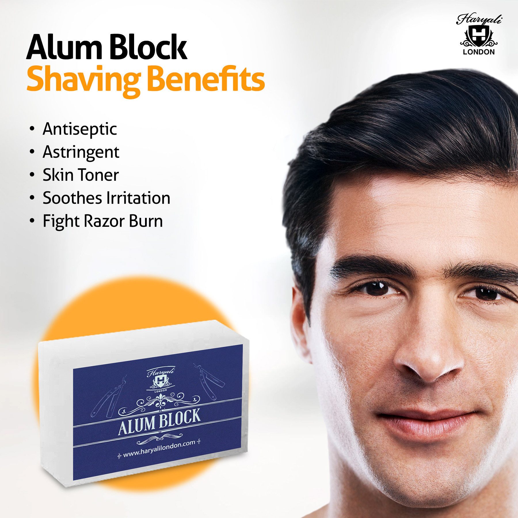 Haryali London After-Shave Alaunstein zur Blutstillung und Edelstein-Antiseptikum für Aftershave pack, 1-tlg., enthält 100ML