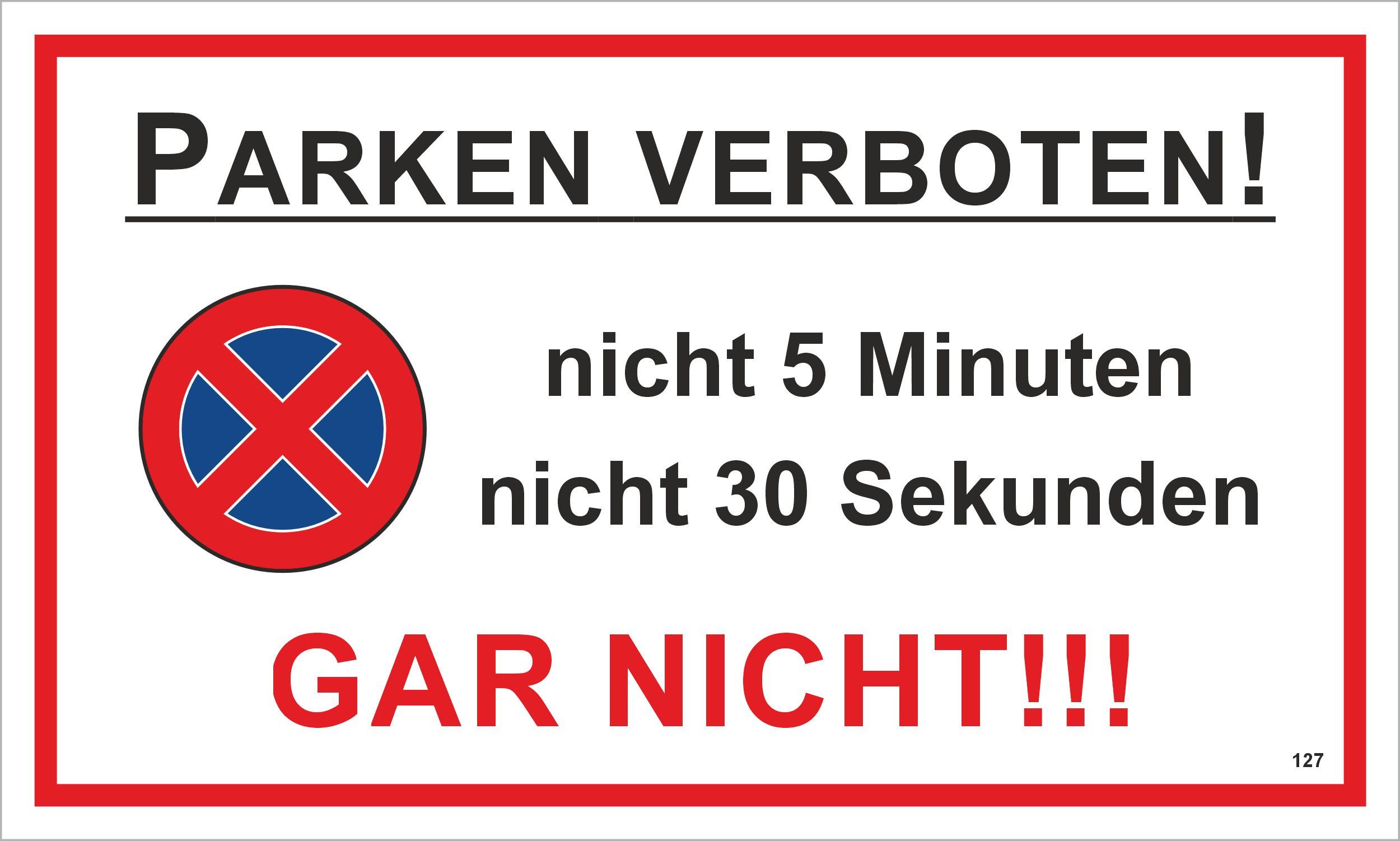 Hermann Schütz Hinweisschild 2Parken verboten! 150x250 mm Kunststoff, (1 St)