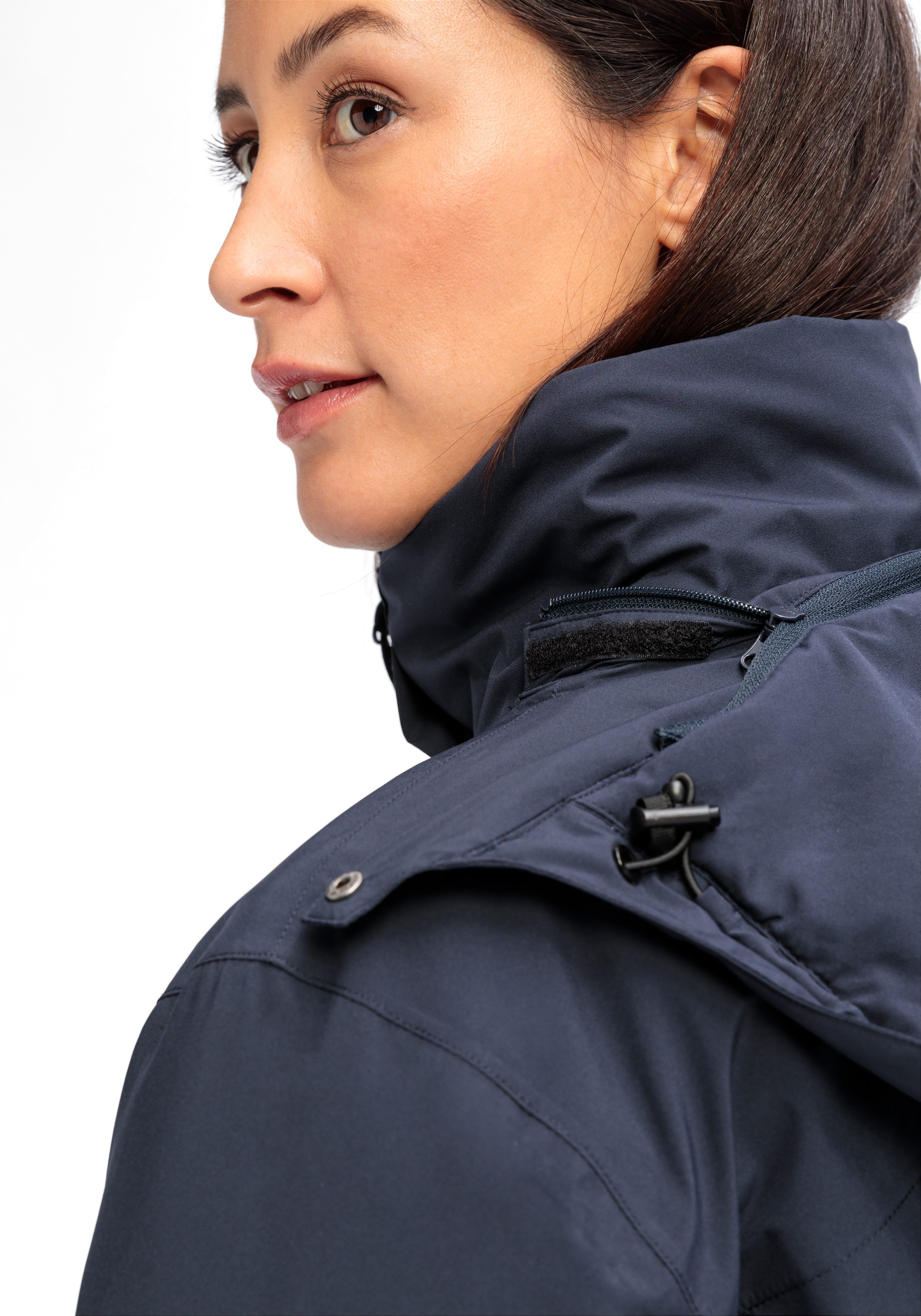 Maier Sports Funktionsmantel Metor Coat W Damen Mantel, Outdoormantel wind/wasserdicht, 4 geräumige Taschen
