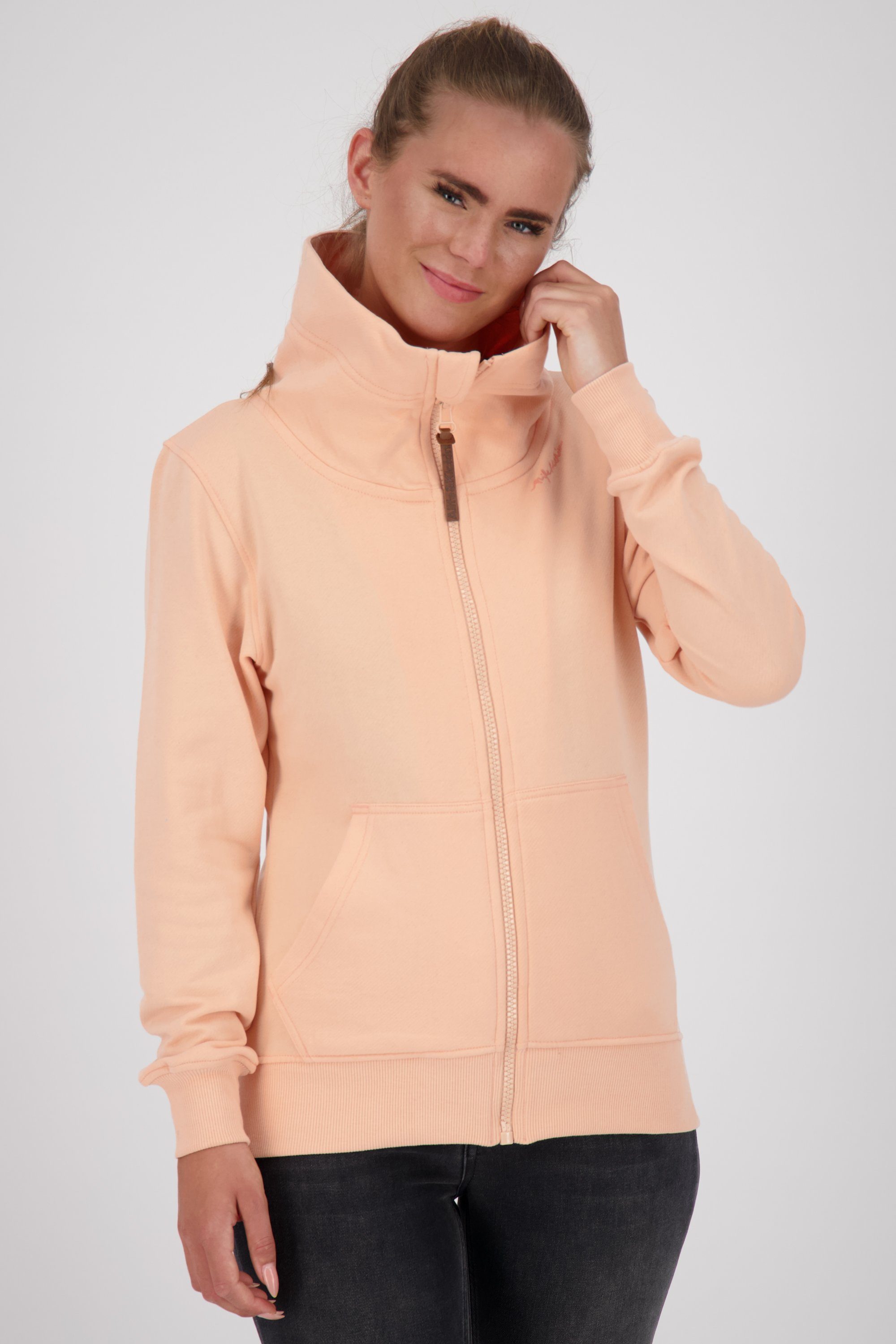 Alife & Kickin Kapuzensweatjacke VivianaAK A Sweatjacket Damen Sweatjacke apricot melange