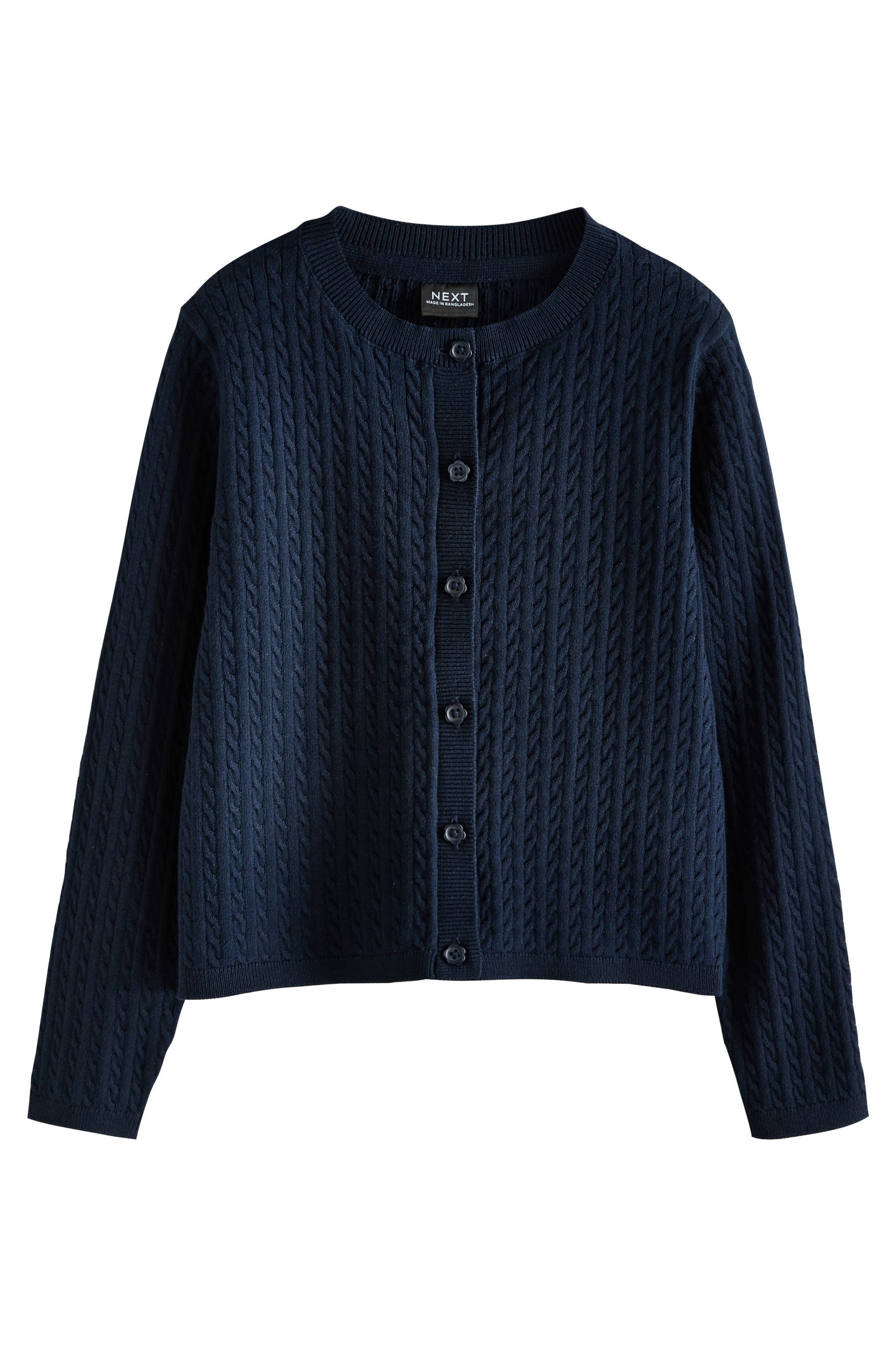 Next Strickjacke Strickjacke mit Zopfstrickmuster mit Baumwolle (1-tlg)