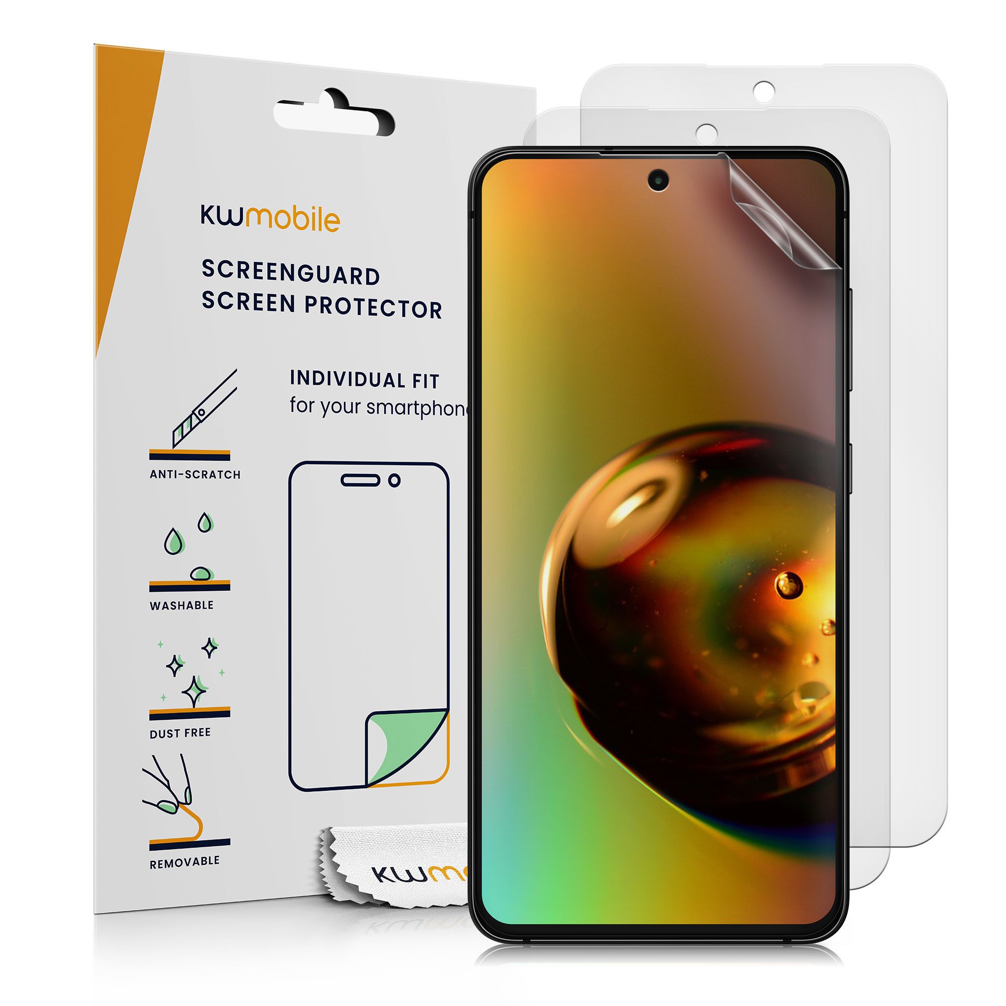 kwmobile Displayschutzfolie 3x Folie matt für Samsung Galaxy A55 5G, 3 Stück, Schutzfolie Anti-Fingerabdruck Displayschutz Displayfolie entspiegelt