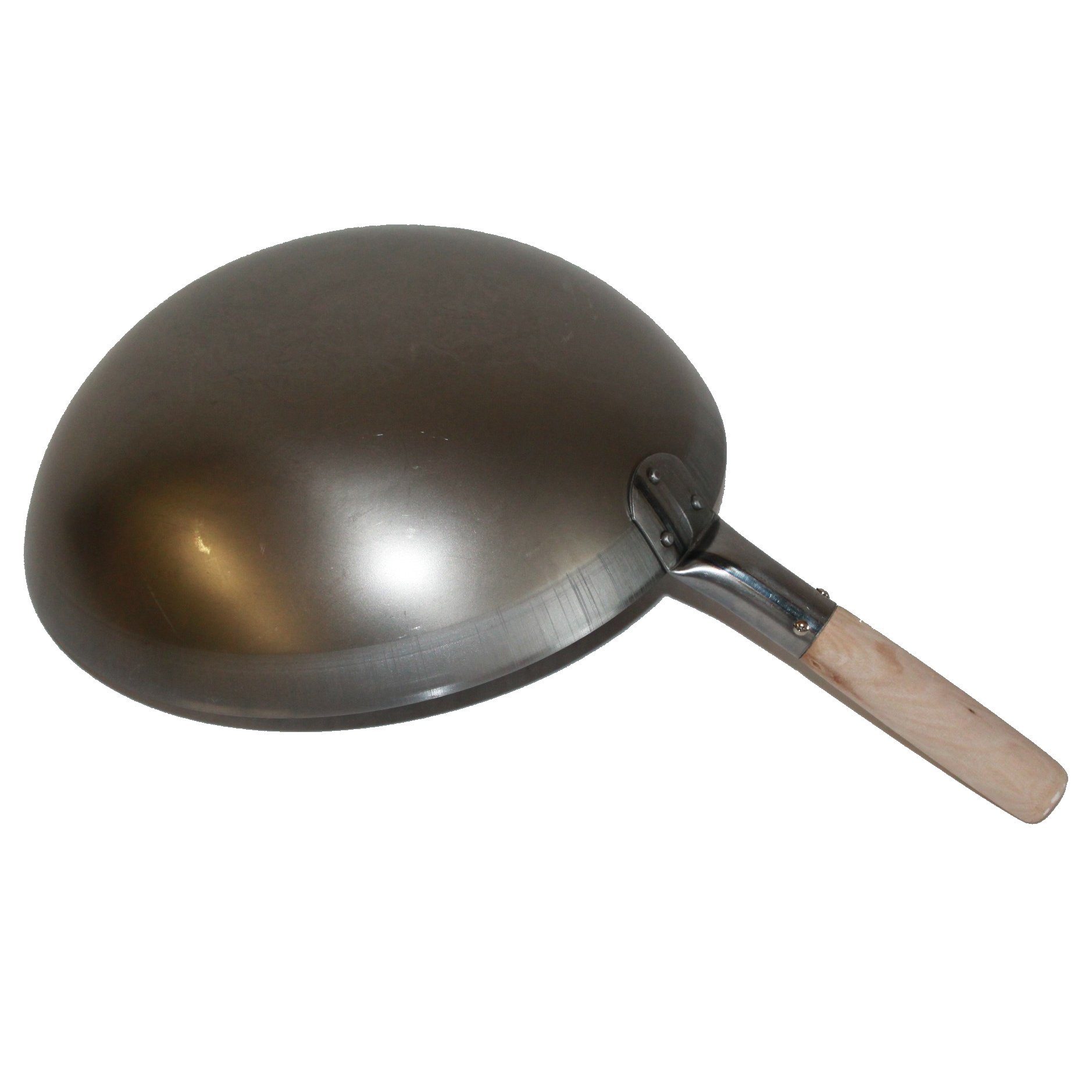 AAF Nommel Wok 30 bis 40 cm Ø China Gastronomie runder Boden Gasherd Carbon Stahl, Karbon-Stahl, Natürliche Antihaftbeschicchtung nach dem Einbrennen, Patina