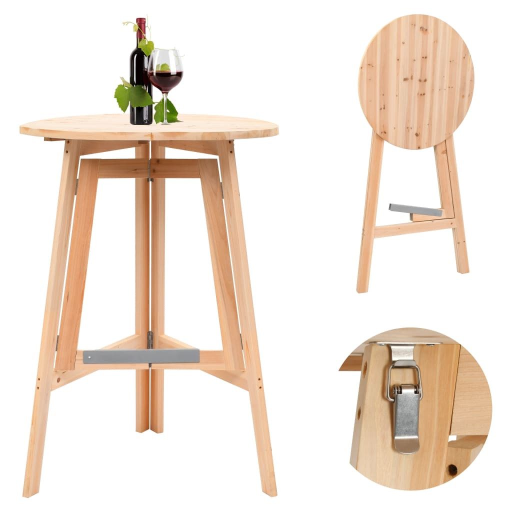 furnicato Bartisch Massivholz Echtholz klappbar 78x109 cm naturfarben (1-St)