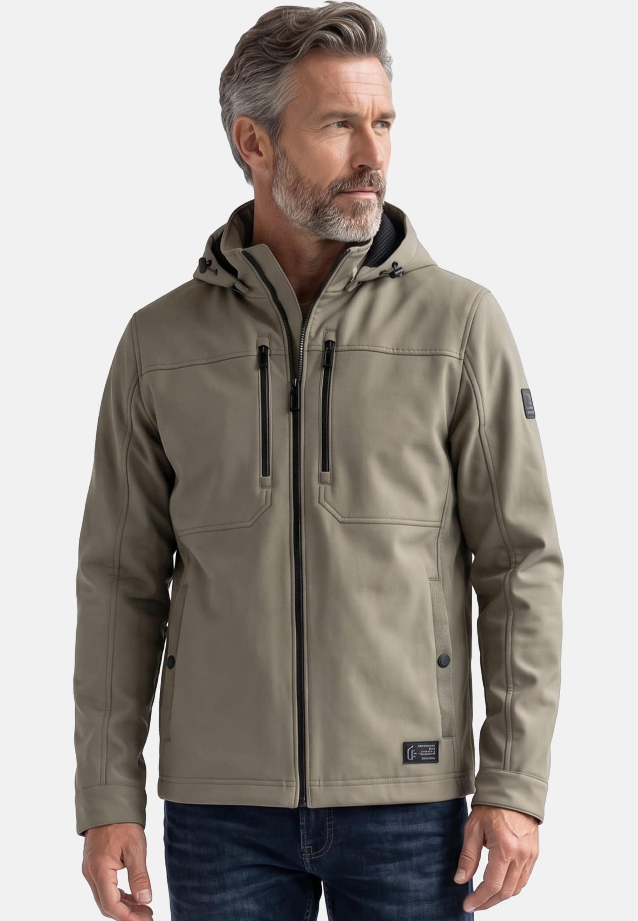 CASAMODA Funktionsjacke Basic (1-St) Softshelljacke - Atmungsaktiv - Abnehmbare Kapuze, Praktische Taschen