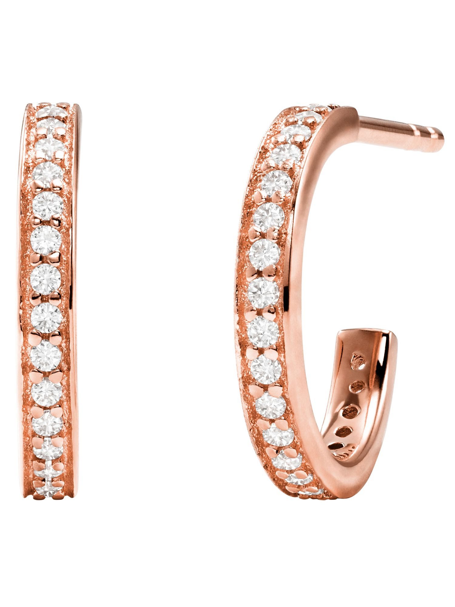 MICHAEL KORS Paar Creolen MKC1177AN791, Michael Kors MKC1177AN791 Damen Creolen PREMIUM Silber 925 Rose weiß
